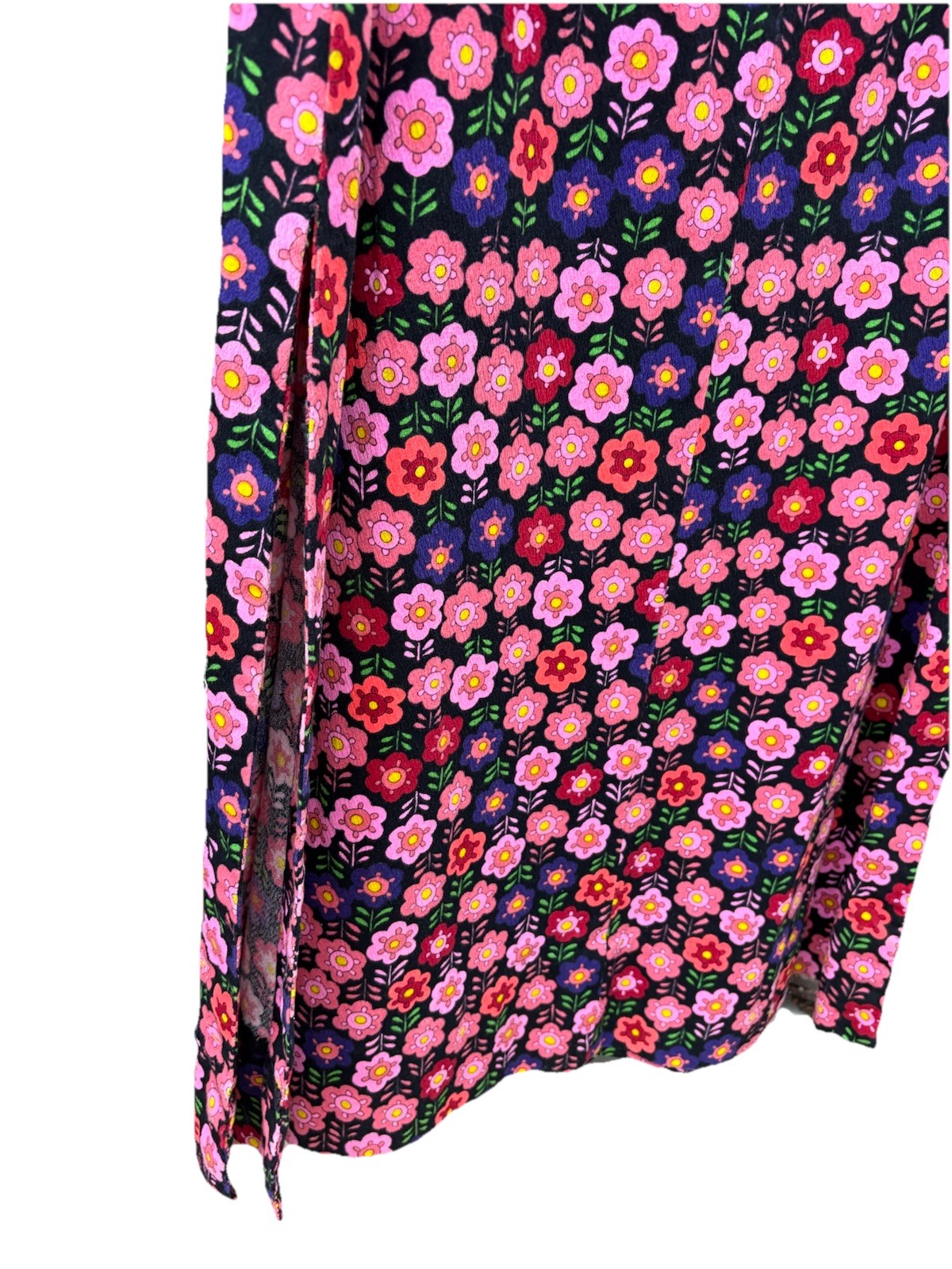 Vintage 60s 70’s Maxi Dress Psychedelic Floral Flower Power Colorful Boho Mod L
