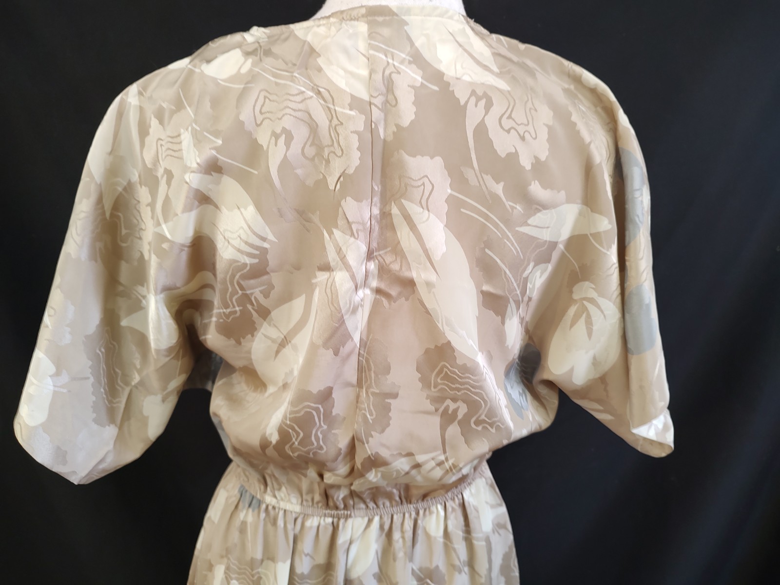 80s Vintage Dress Pellini Petites by Von Branlett Silky Poly Floral Office 7/8 P