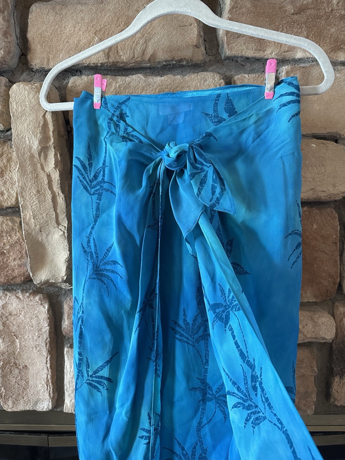VTG Caché 80s/90s 2pc Set Blue Hawaiian Beach Skirt & Top Sz 4 Womens Rayon Y2K