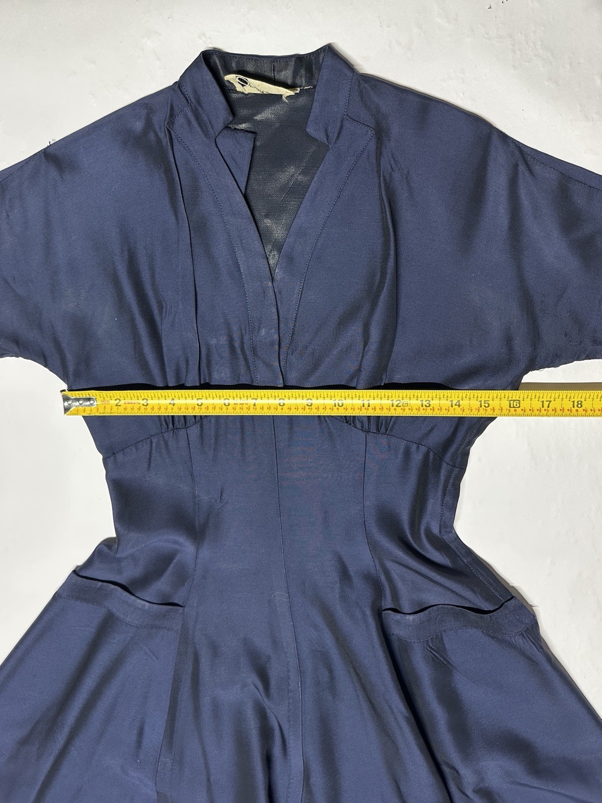 Vintage 1950s Jonathan Logan Blue Tailored Dress Fit Flare AS IS FLAWED Sz 0/2