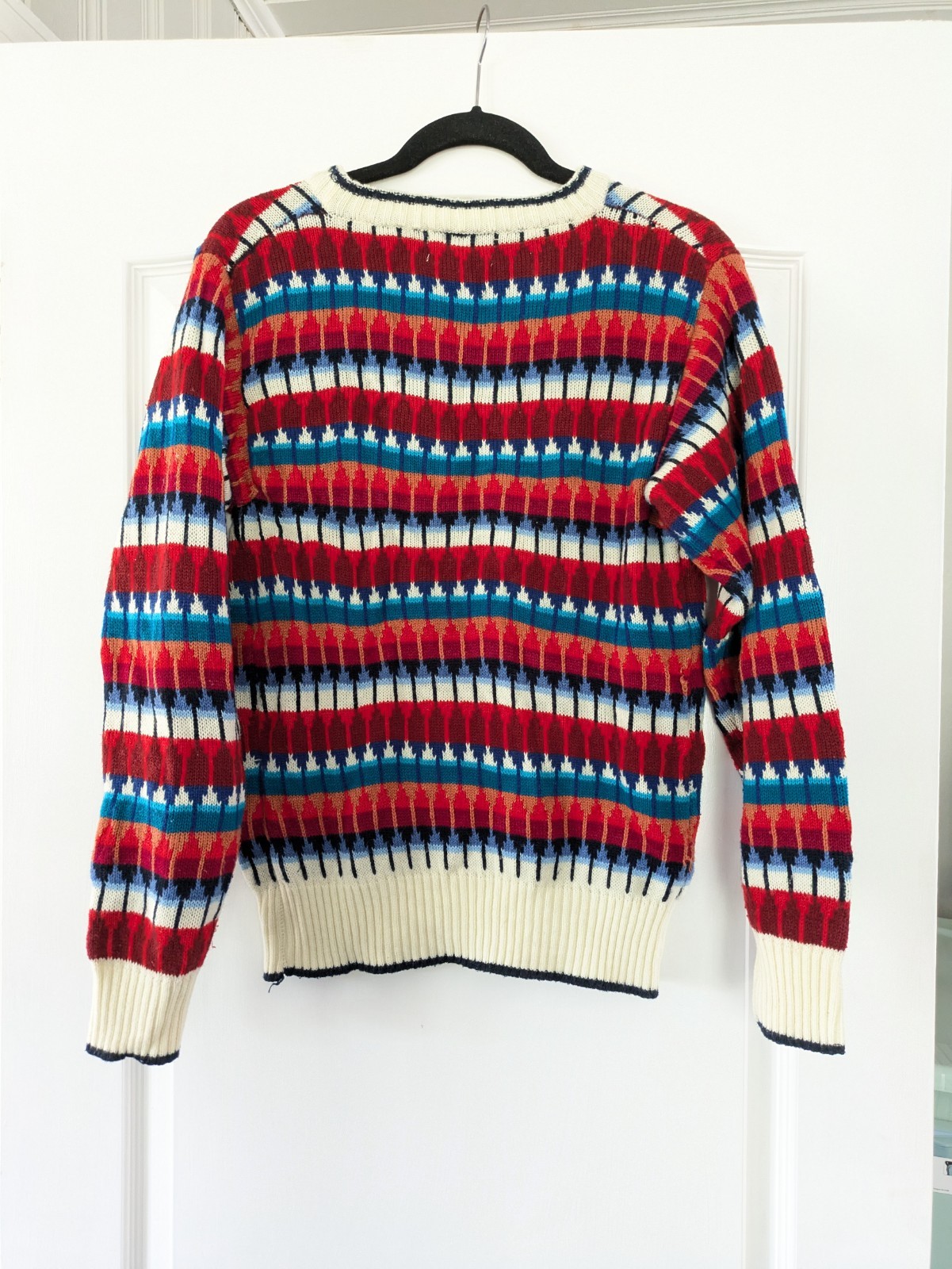 Vintage 90s Grandpa Sweater Cozy Knit Colorful Slouchy Unisex Grunge