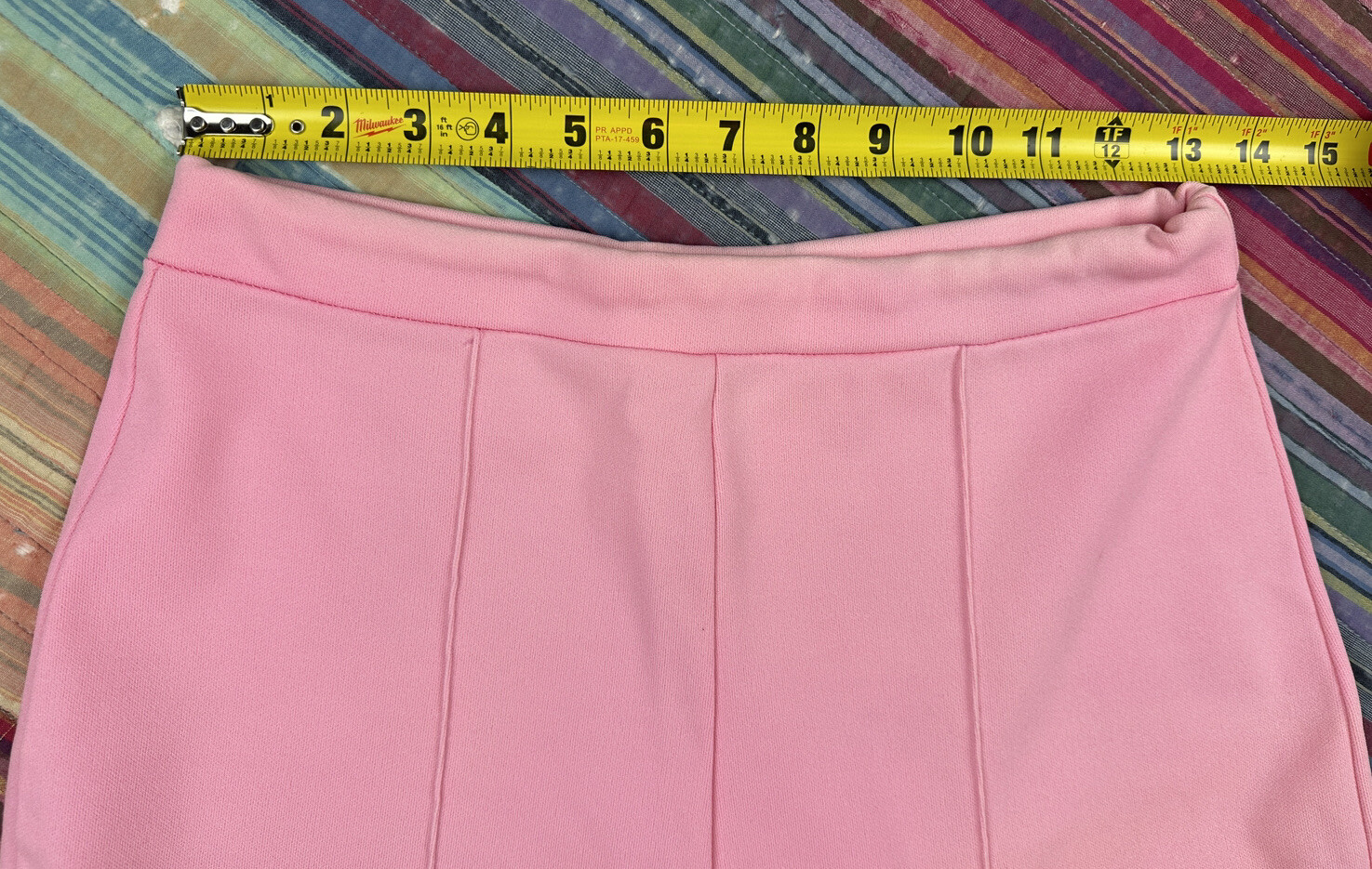 Vtg 60s 70s Jane Colby Polyester Stretch Pintuck Shorts Pastel Pink Womens 13-14