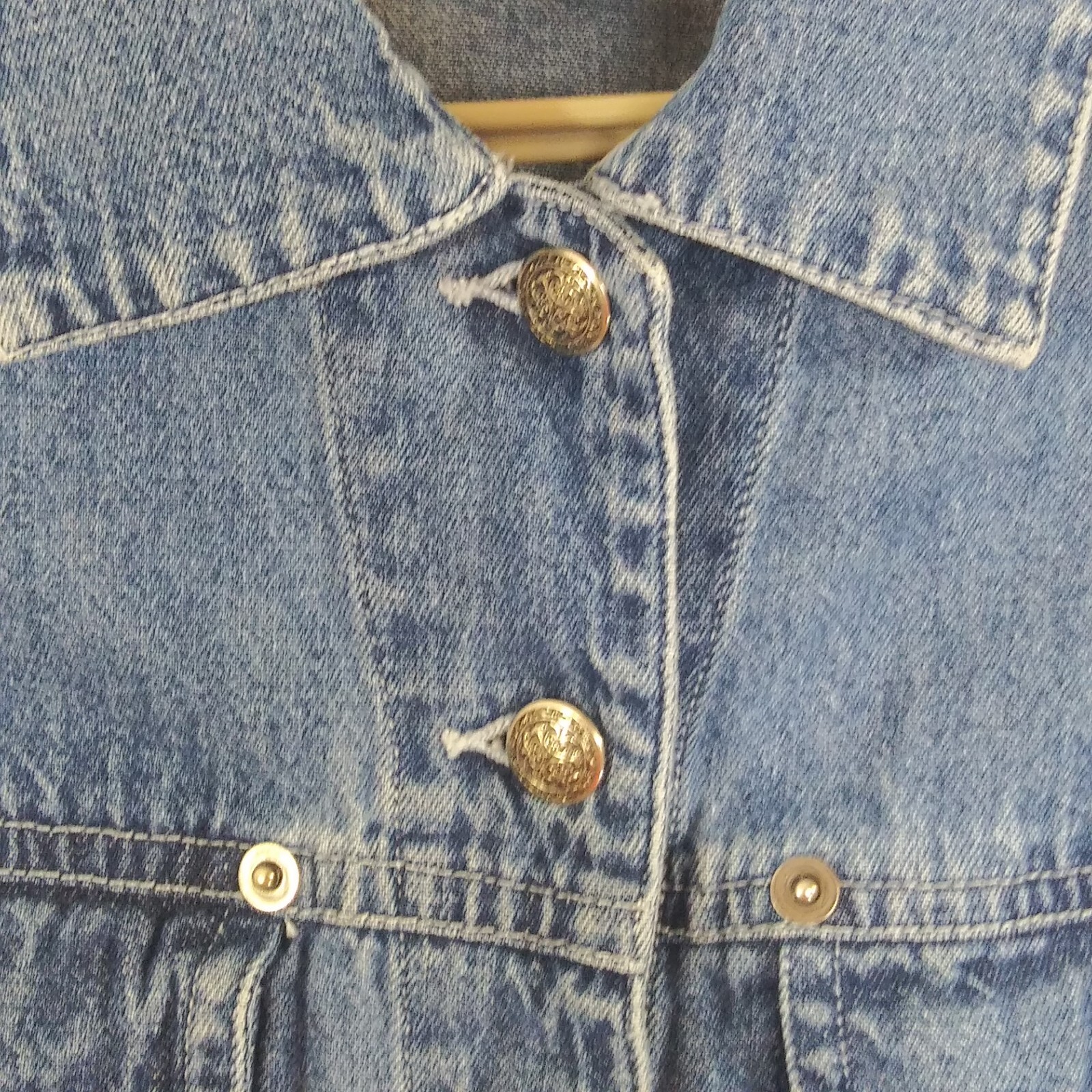 Vintage Carriage Court Sport Womens Sleeveless Denim Vest Size Medium Light Blue