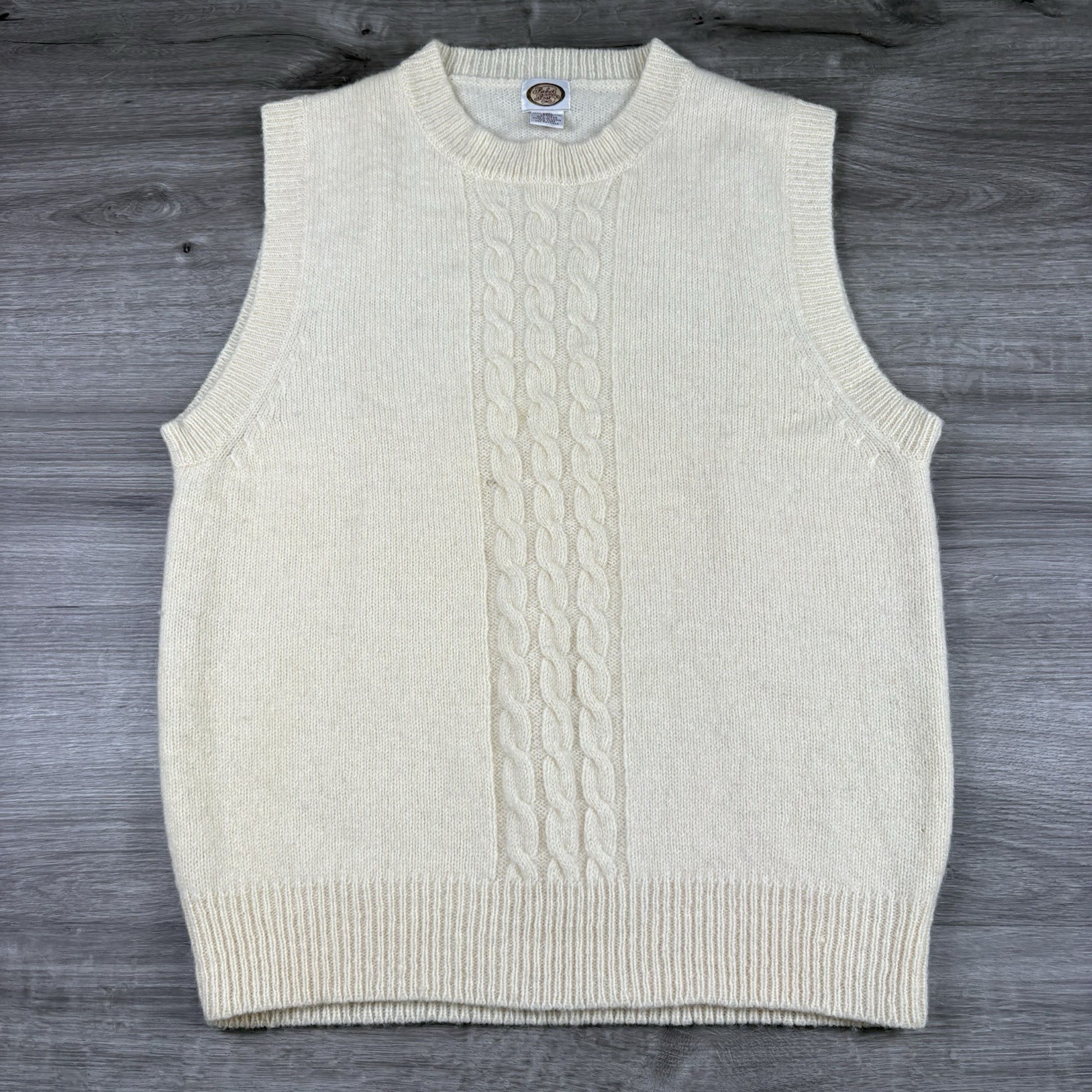 Vintage Picket and Post Sweater Vest Womens Size Large 100% Wool Cream WPL11935