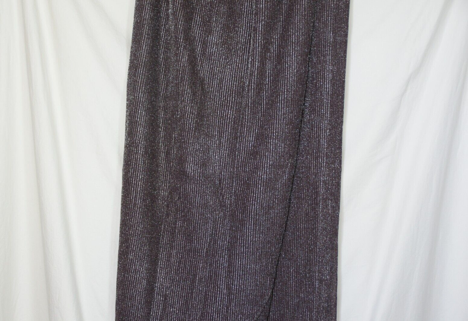 Vintage Carol Anderson Top Skirt Set Purple Gray Silver Metallic Size 7/8 Peplum