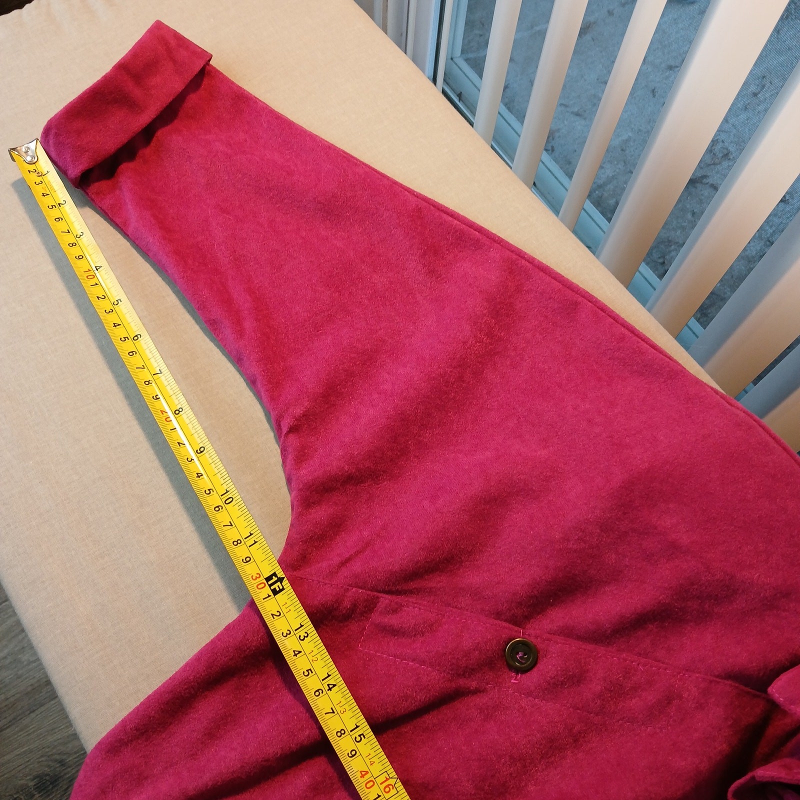 Vintage 80s S.L. Petites Magenta Suede Shirt Dress 6 needs repair pockets belted