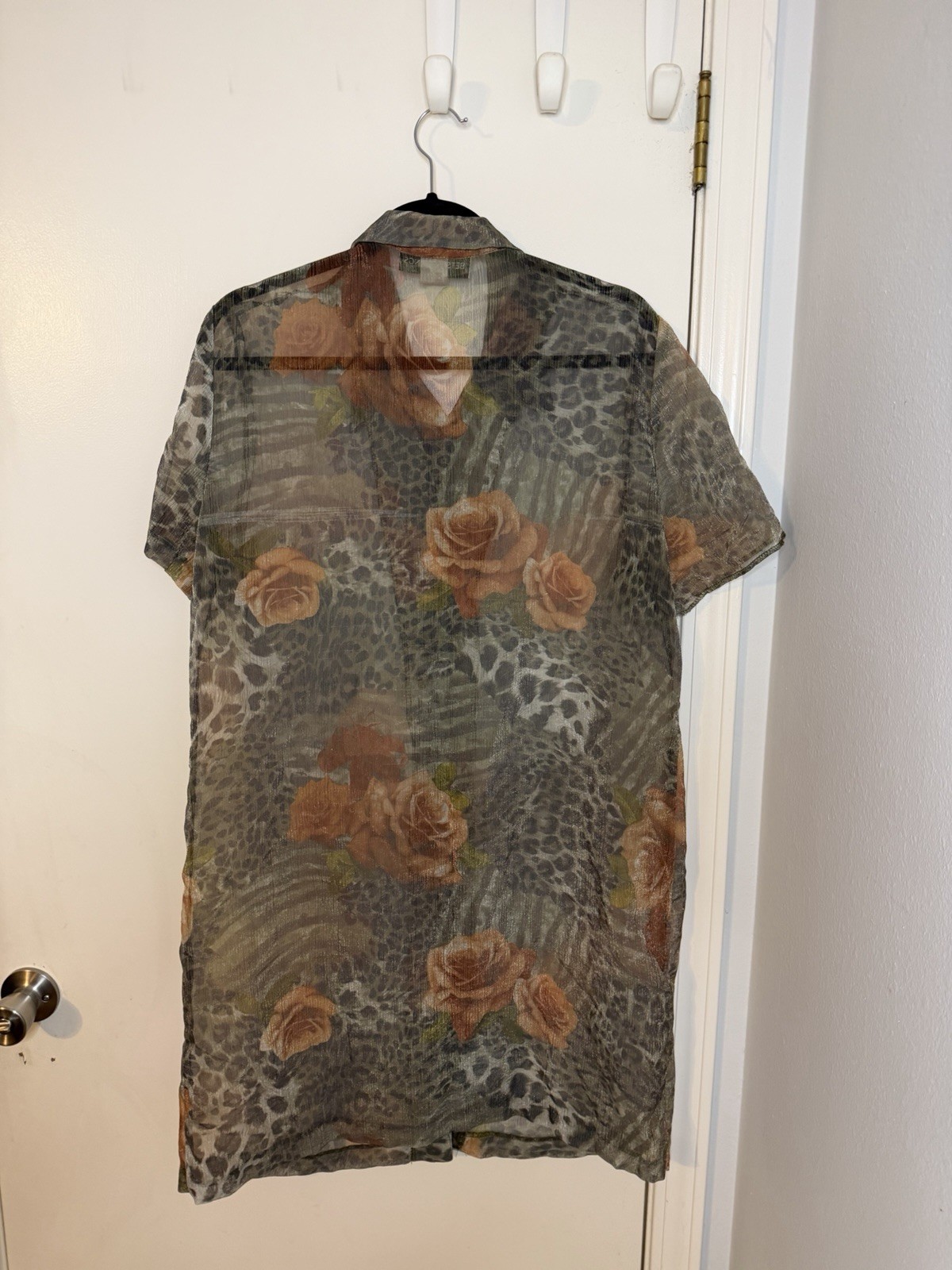 Vintage Betsy’s Things Green Sheer Button Down Dress Size 16P