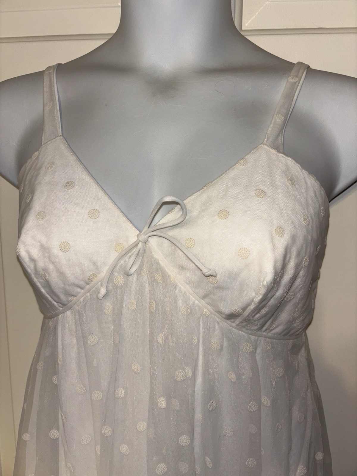VTG 60s Lisette By Al Sterling Peignoir Set Polka Dot Sheer Chiffon Boudoir Sexy