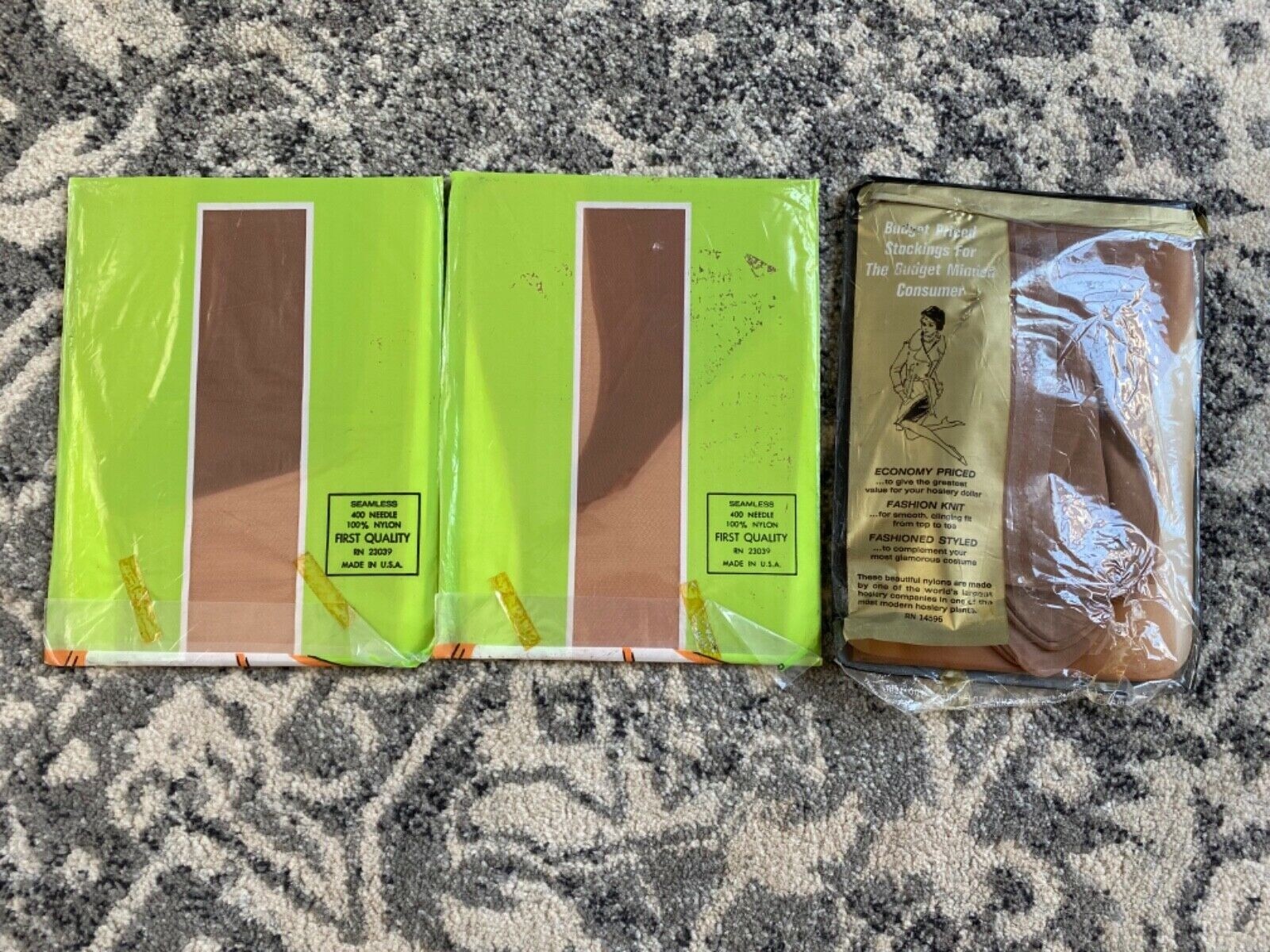 4 Pairs Vintage Nylon Stocking Gaytone Elite Seamless 10 1/2 Large Queen New 