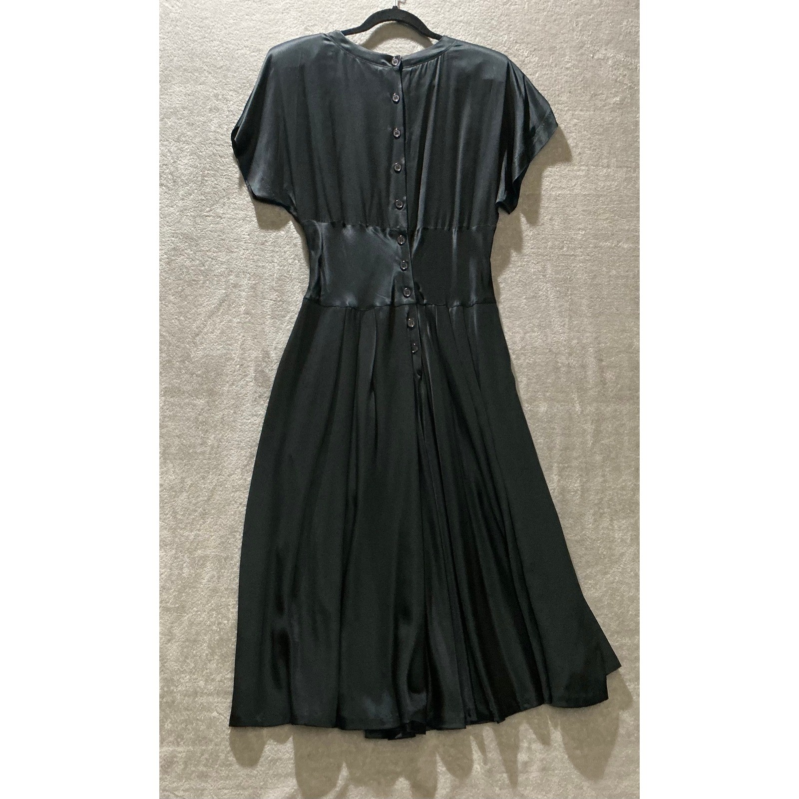 Silk Studio Dress Womens 14 Black Timeless Capsule Quiet Luxury Old Money Formal