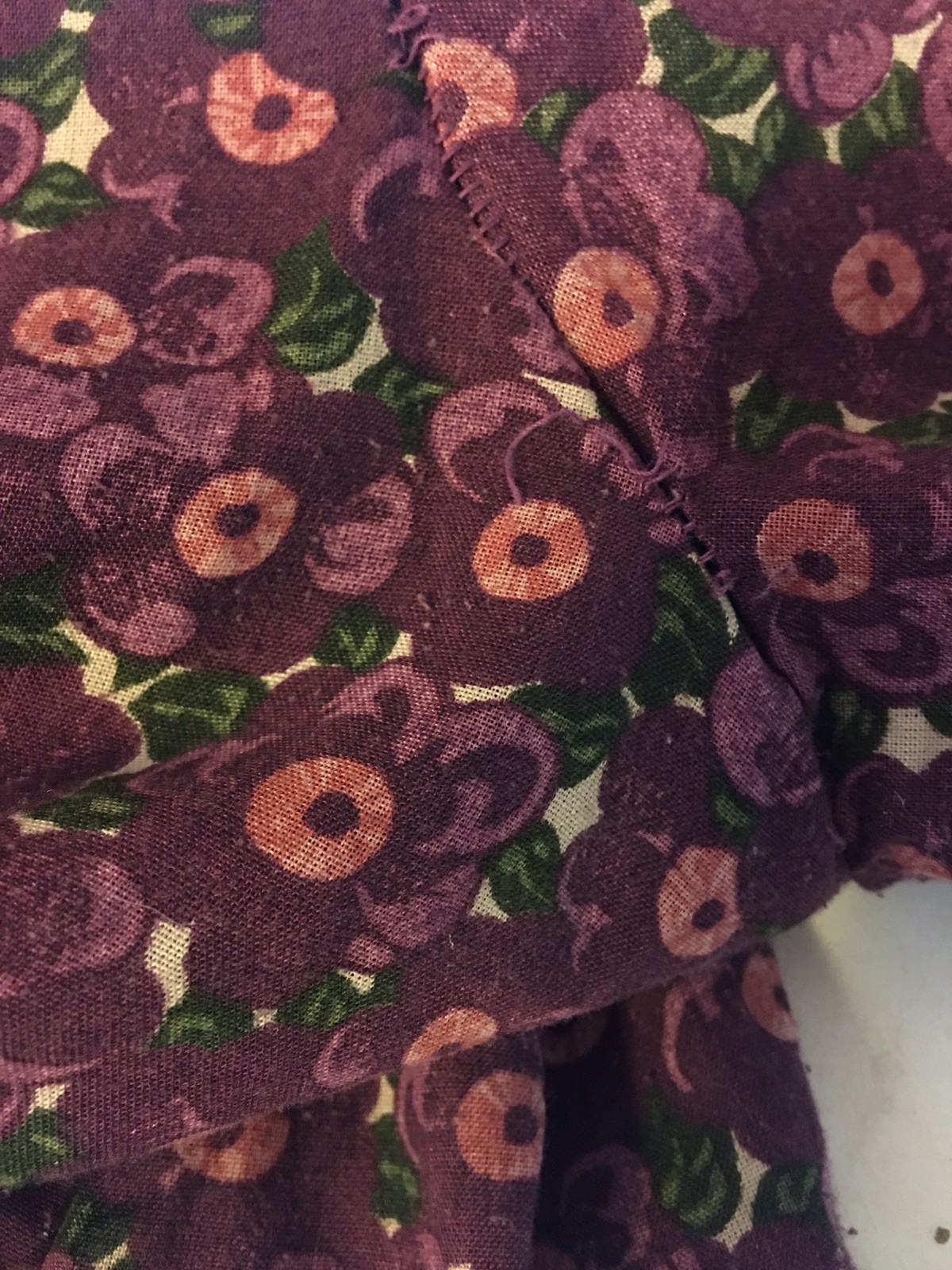 Vintage 70s Potage Bonwit Teller prairie dress burgundy floral tie waist size m