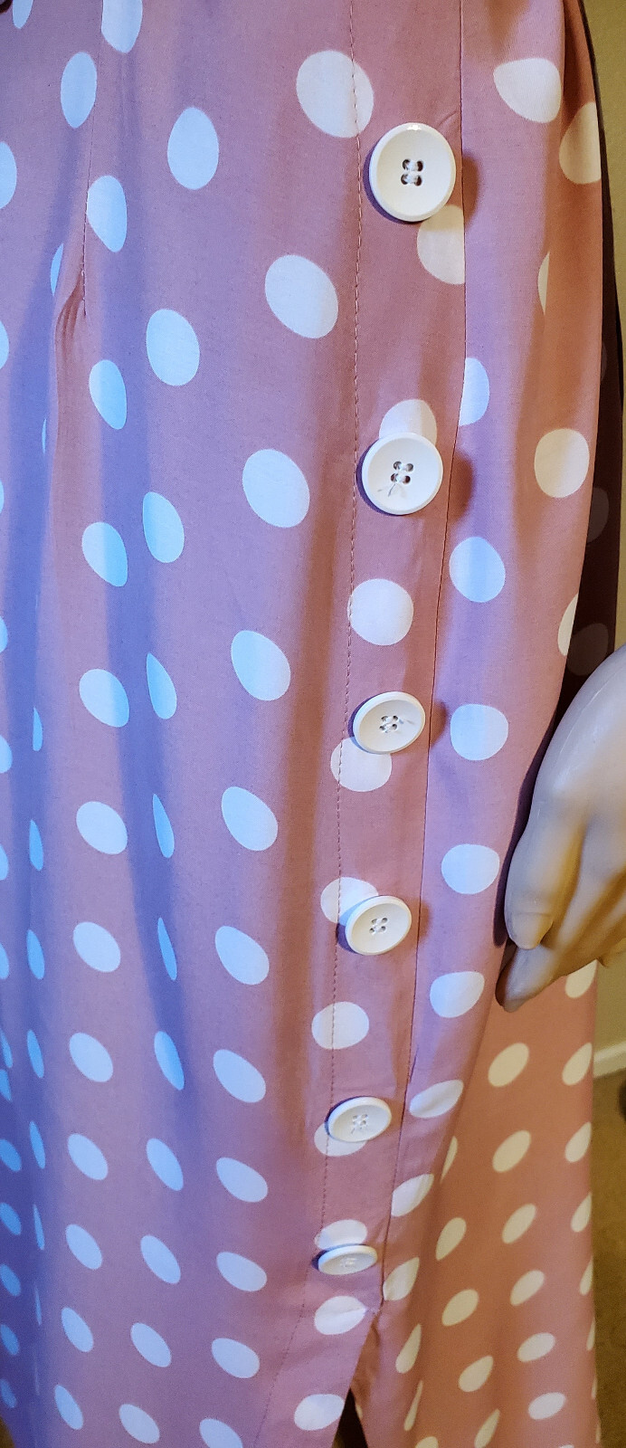 VTG 80s Jonathon Martin Career Girl Pink White Polka Dots Belt See Measurements