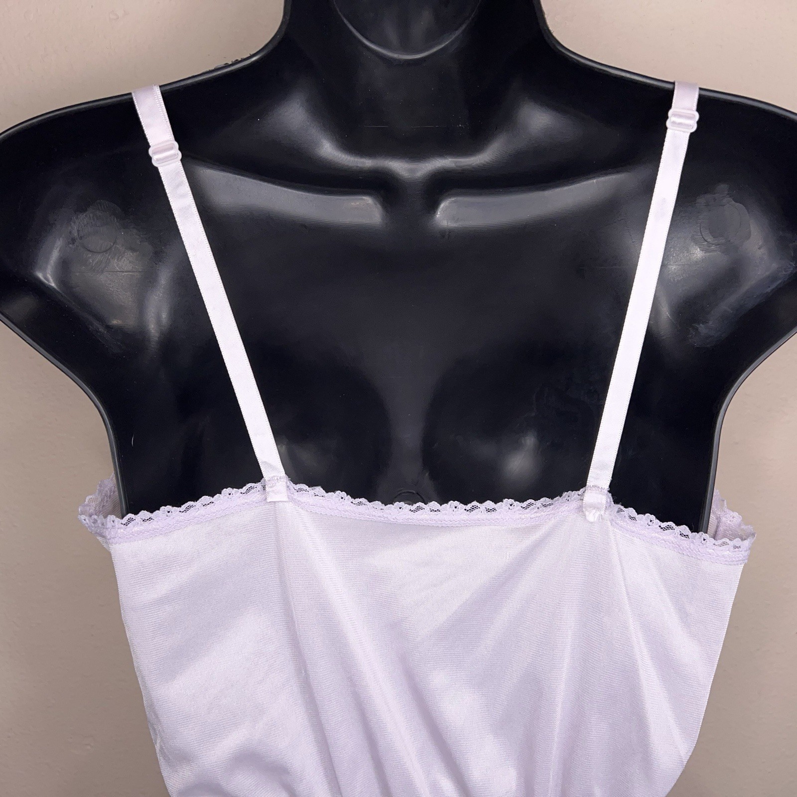 Vintage Small Ashley Taylor Teddy Bodysuit Lilac Pastel Lace Trim Retro Lingerie