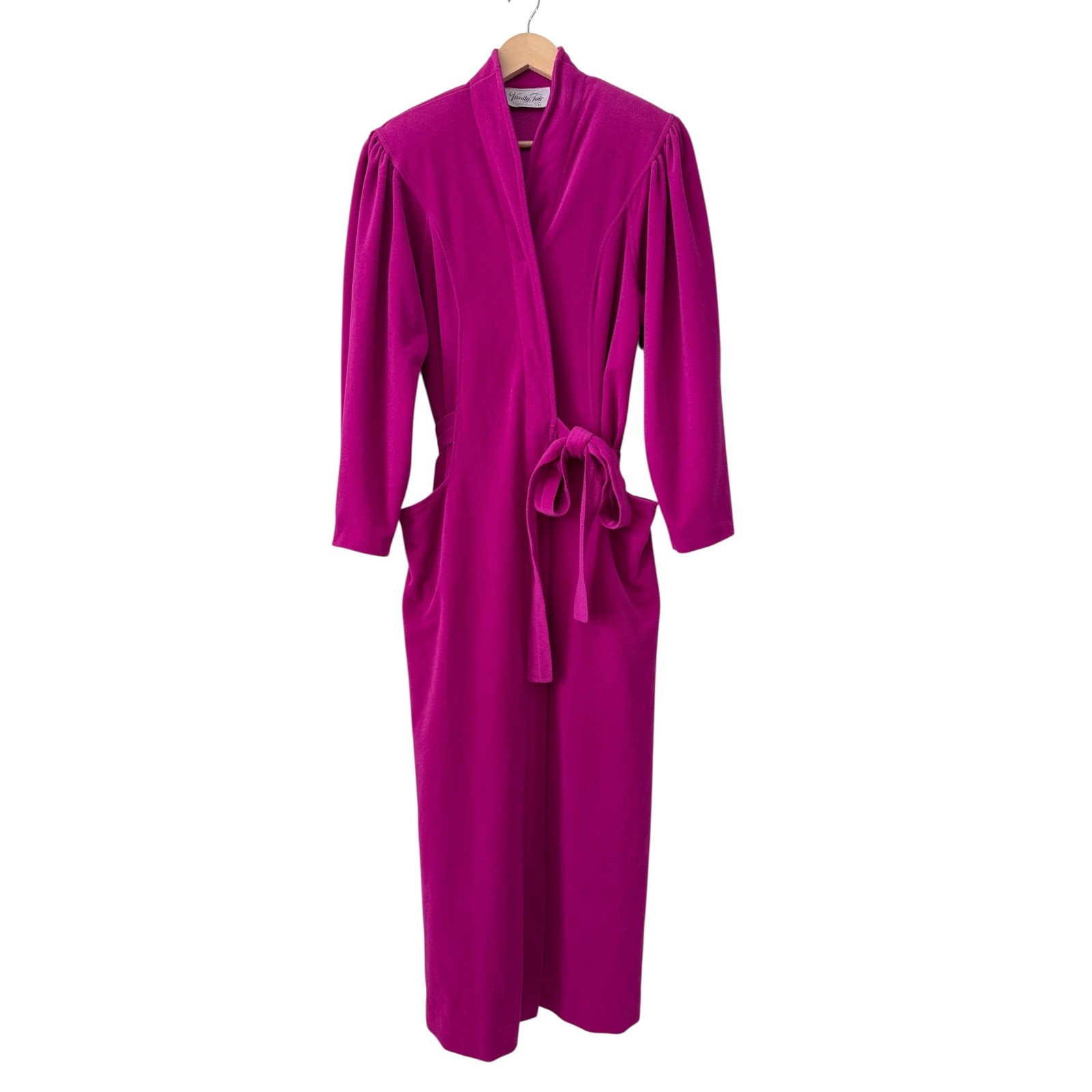 Vintage Vanity Fair Pink Plush Velvety Shevelva Long Robe Belt Darcon Polyester