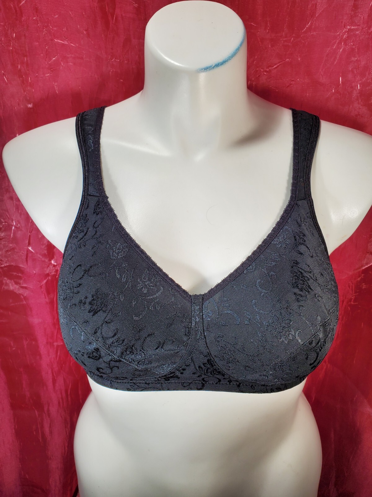 Playtex Silky Satin Bra Size 40B Black Lace Sexy Sissy Pin-up Crossdress Y2K