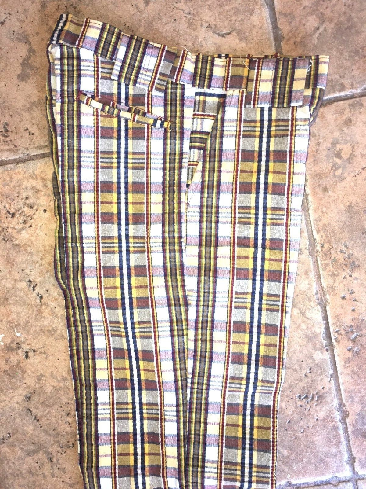 Plaid Pant DESIGNER WRIGHT Vintage Ultra Flare, Ultra High Waist 27in