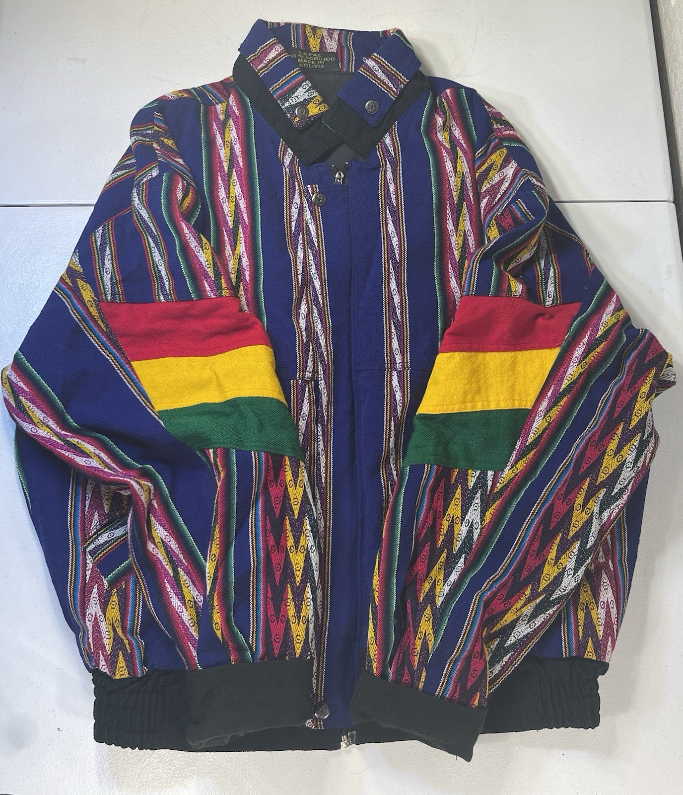 Bolivian Zip Vintage Jacket Multicolor Sergio Valente Buttons