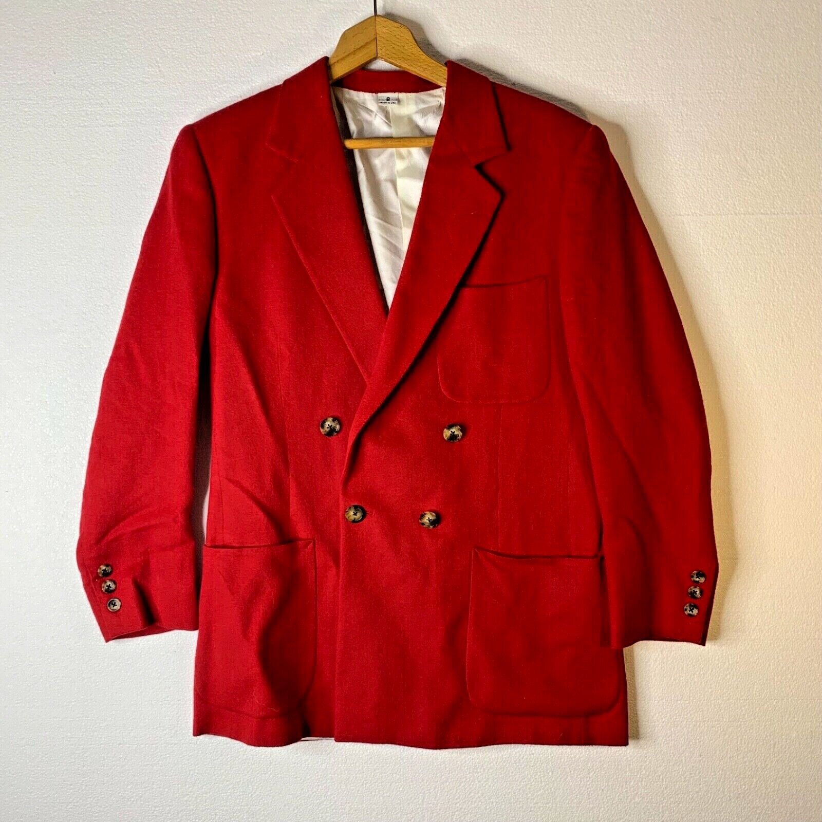 Mark Shale Women’s Size 8 Vintage 70’s 100% Camel Hair Red Lined Blazer Jacket