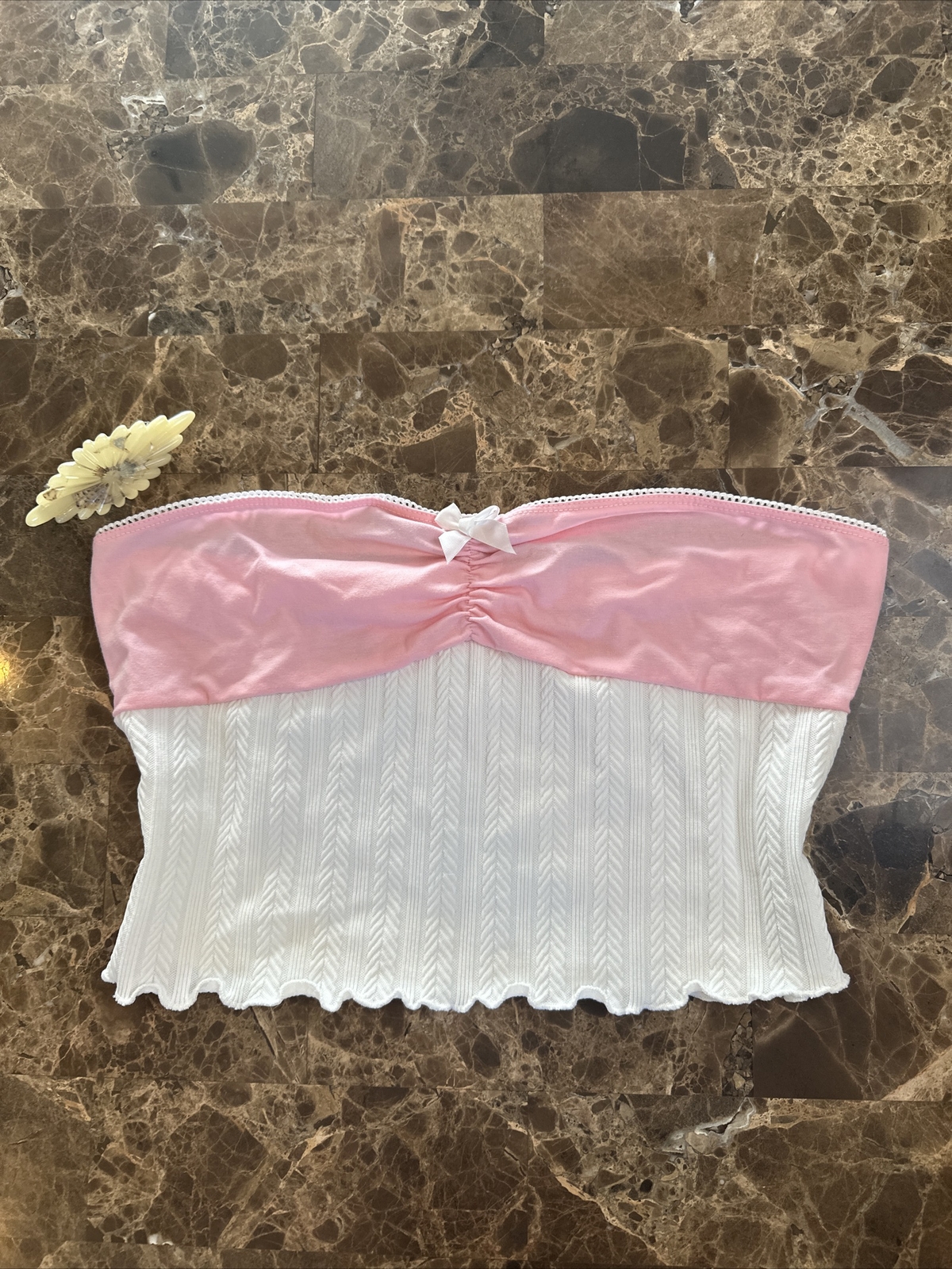 Bustier Corset Top Pink Fairy Goth Mesh “trashy” 00s Y2K Style Kawaii Cami Sz S