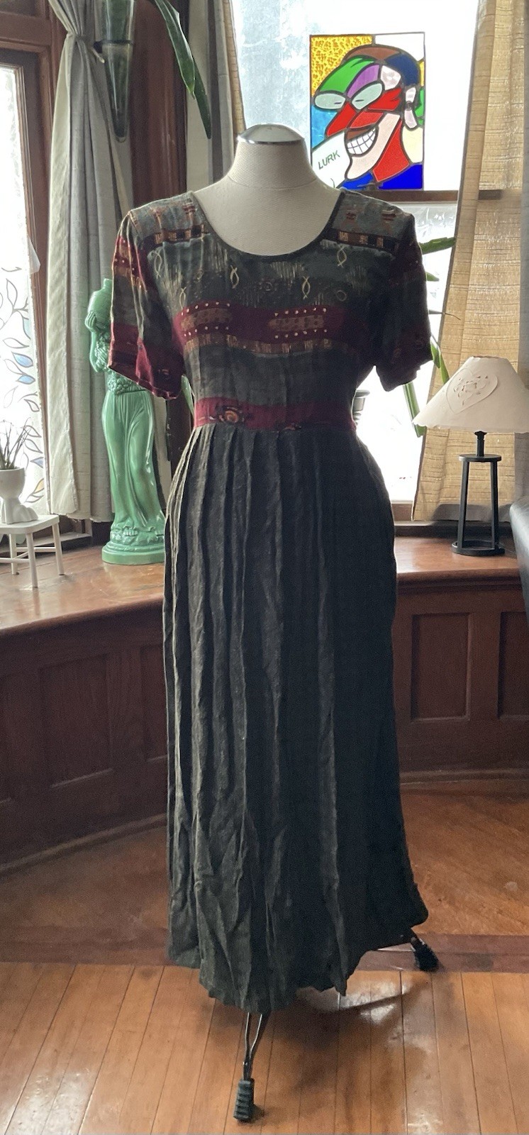 VTG 90s Just In Thyme Ltd. Maxi Dress Whimsigoth Grunge Goth Cottagecore Size M