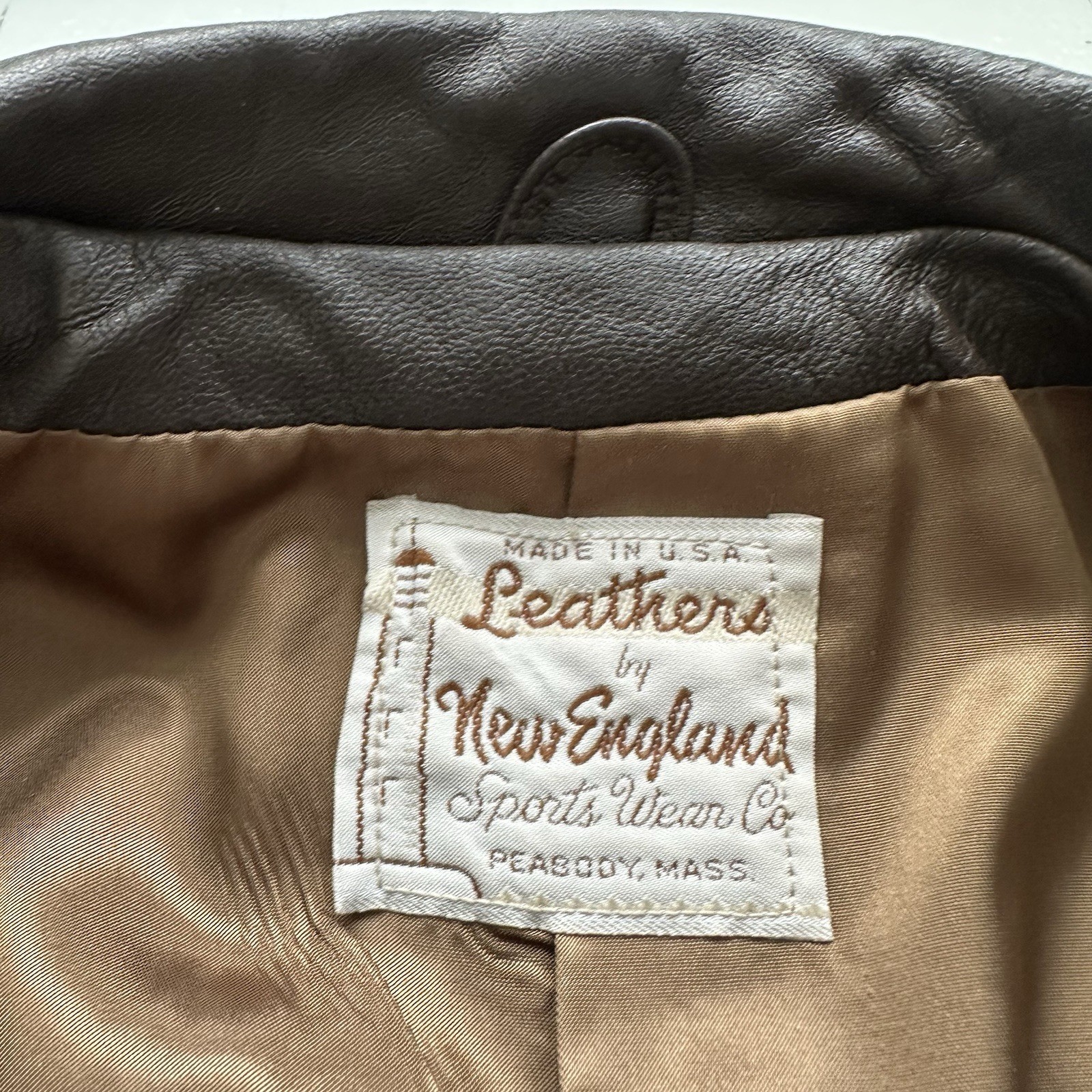 Vtg Leathers by New England Sports Wear Co Leather Trench Coat Women’s L Brown