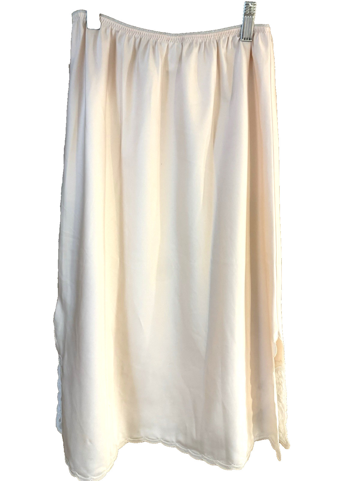Vintage Half Slip with Cutouts and Lace Trim Size Medium Blush Peach Side Slits
