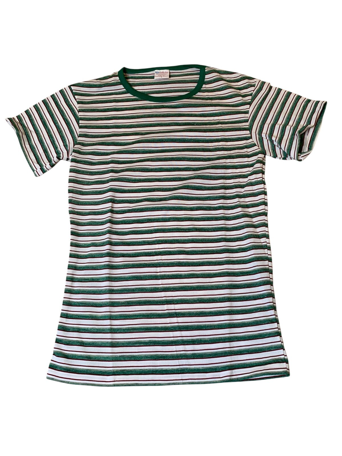 909 Collection Women’s T-Shirt Size S Vintage 1960s Red, Green, & White Stripes