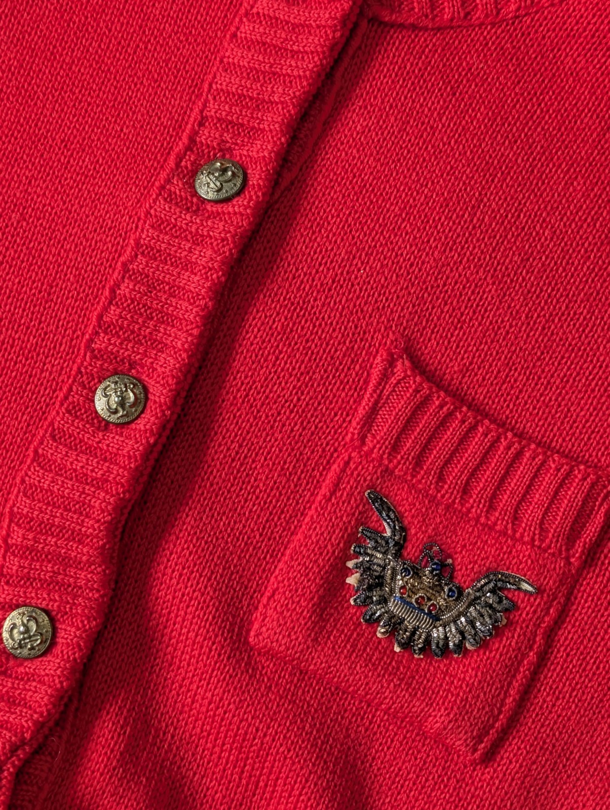 Vintage 50s Le Roy Knitwear Lil Lambee Women’s SM Red Virgin Wool Cardigan USA