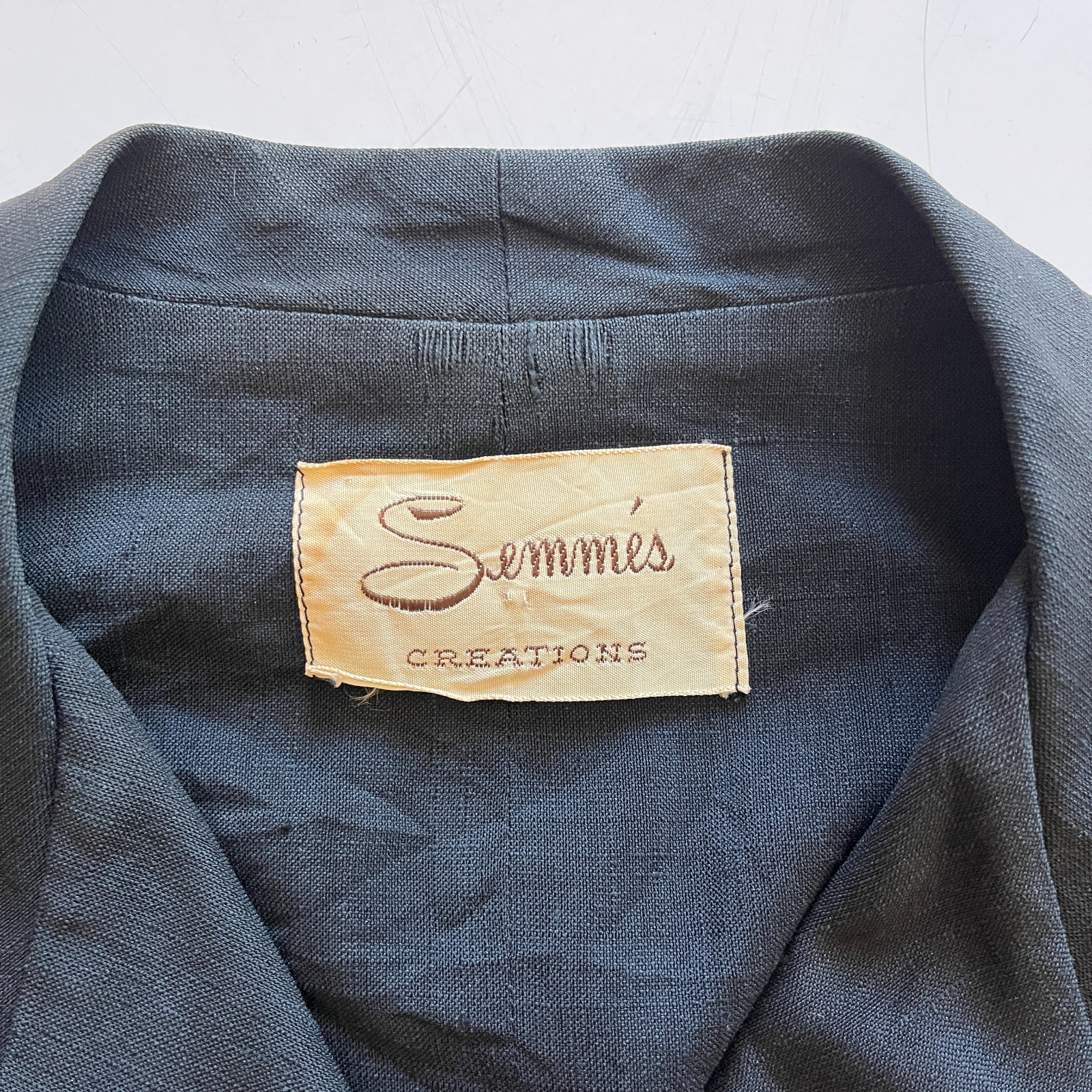 Vintage Women’s 50s Semmes Creations Black Cropped Peplum Jacket Blazer Medium