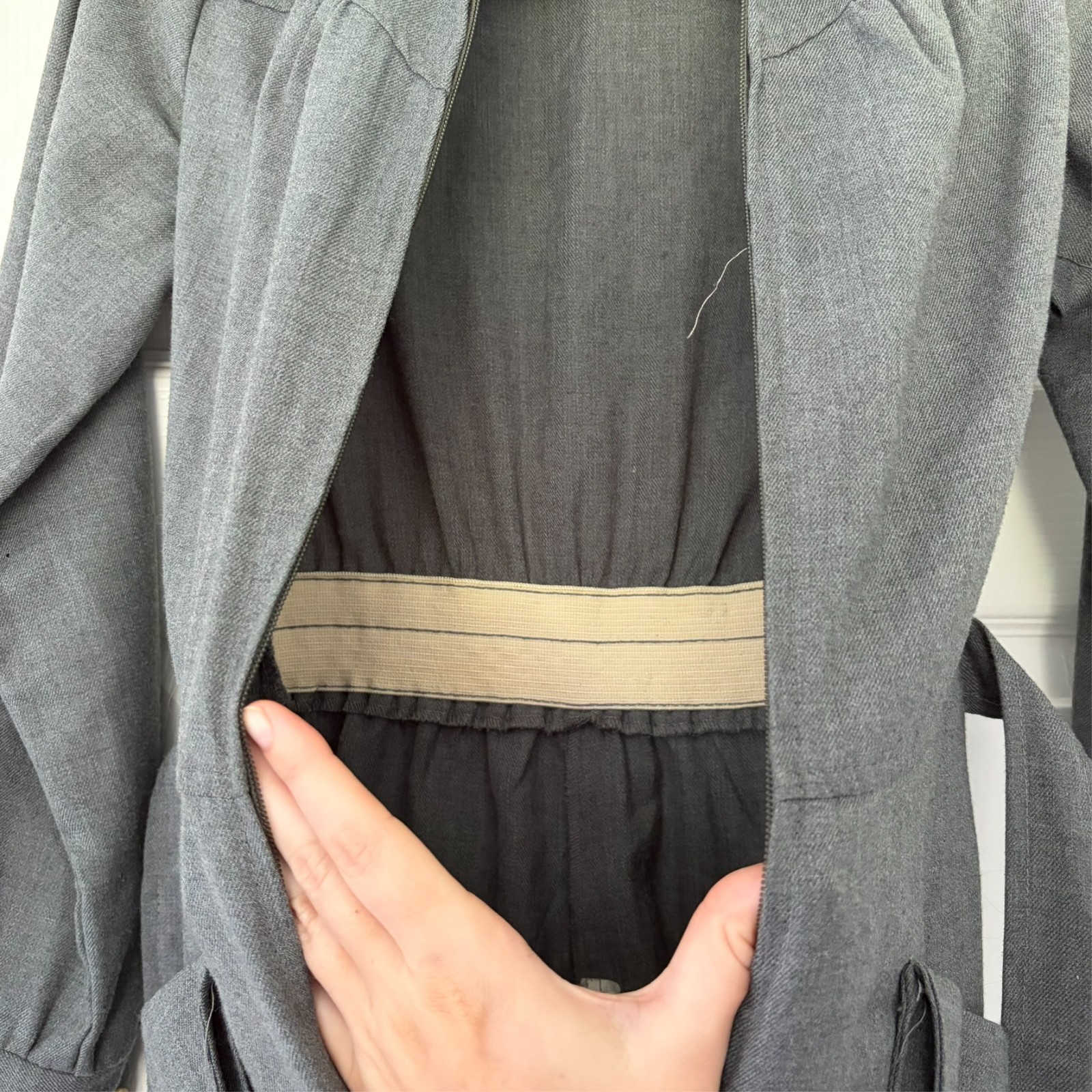 Vintage 70’s Juniors Grey Pants Jumpsuit with zip closure size 9