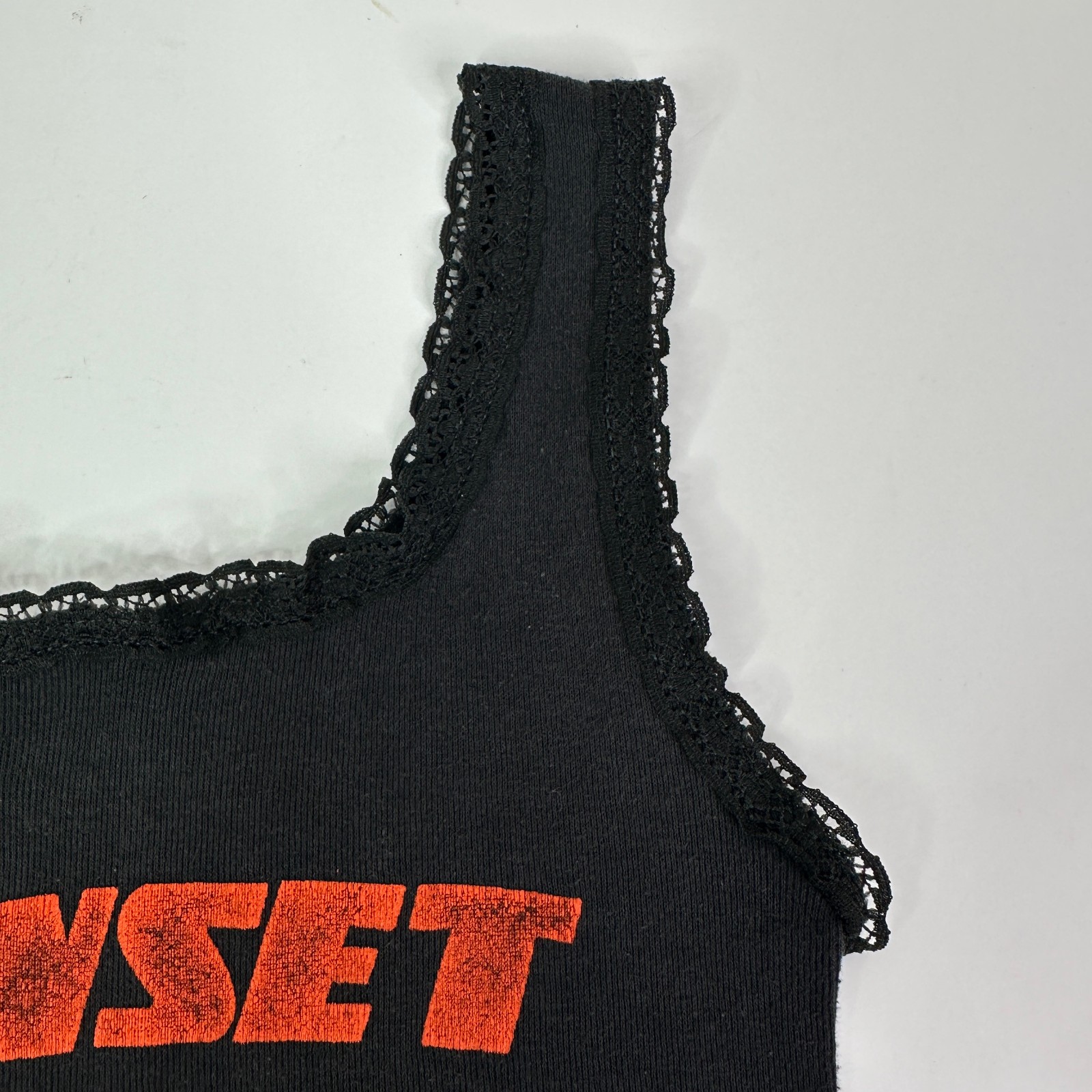 Vintage 3D Emblem American Biker Lace Tank Top Womens Medium I Follow Nobody 80s