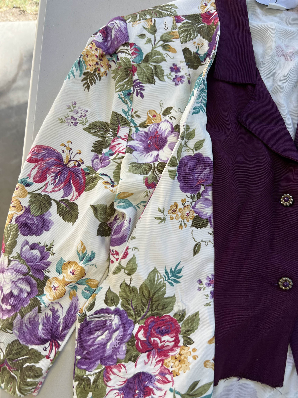 Vintage 80s Willy’s Influence Womens Floral Blouse Shoulder Pads Size 10 USA