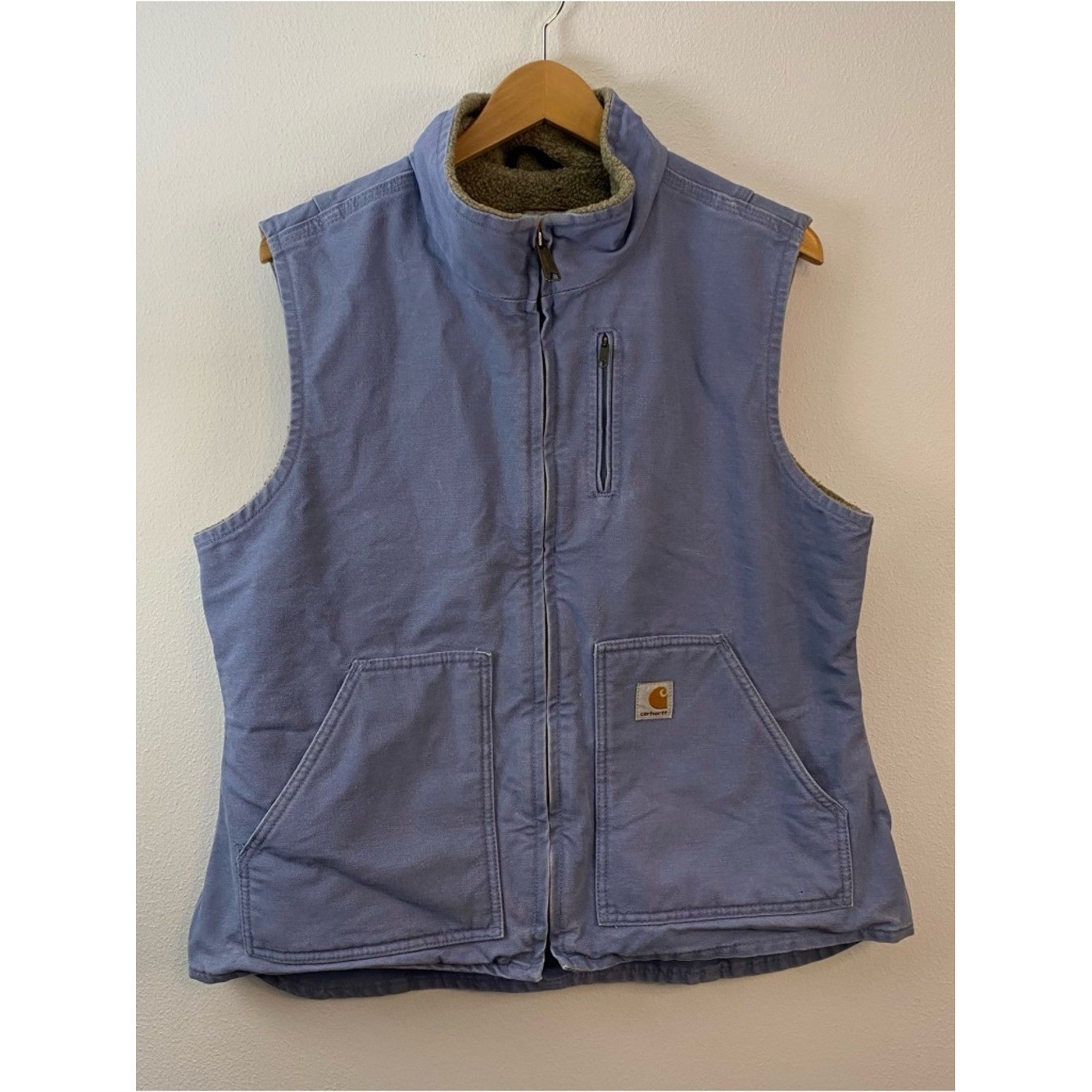 Carhartt Vest WV001 CUB Womens Blue Sherpa Mock Neck Country Vintage Y2K Large