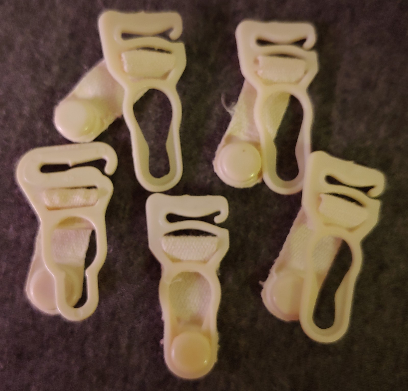 Lot of 5 Vintage Garter Clips Hooks for Stockings Hose Girdles Corsets