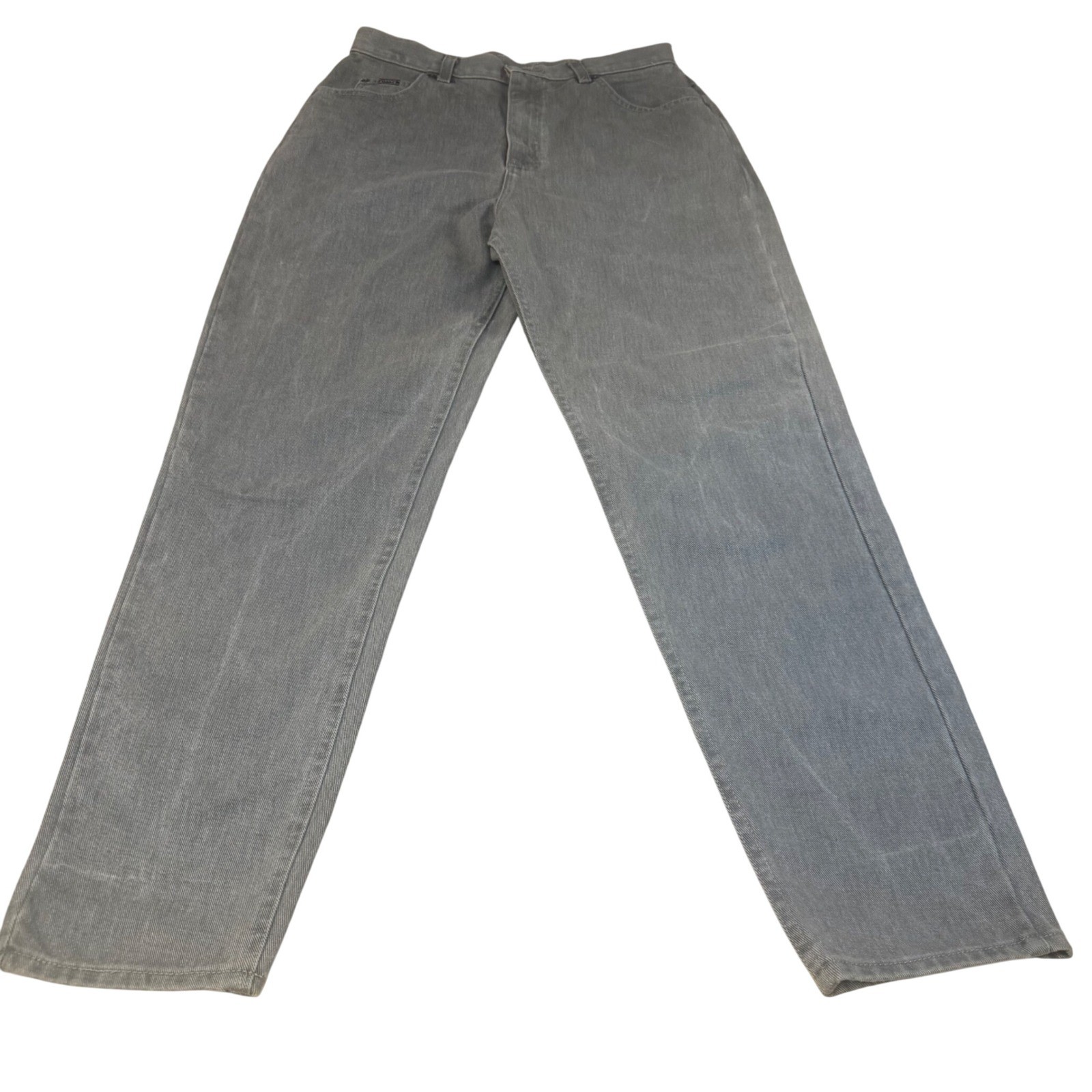Vintage Lee Riders Gray High Waisted Mom Jeans Tapered Leg Made in USA 30