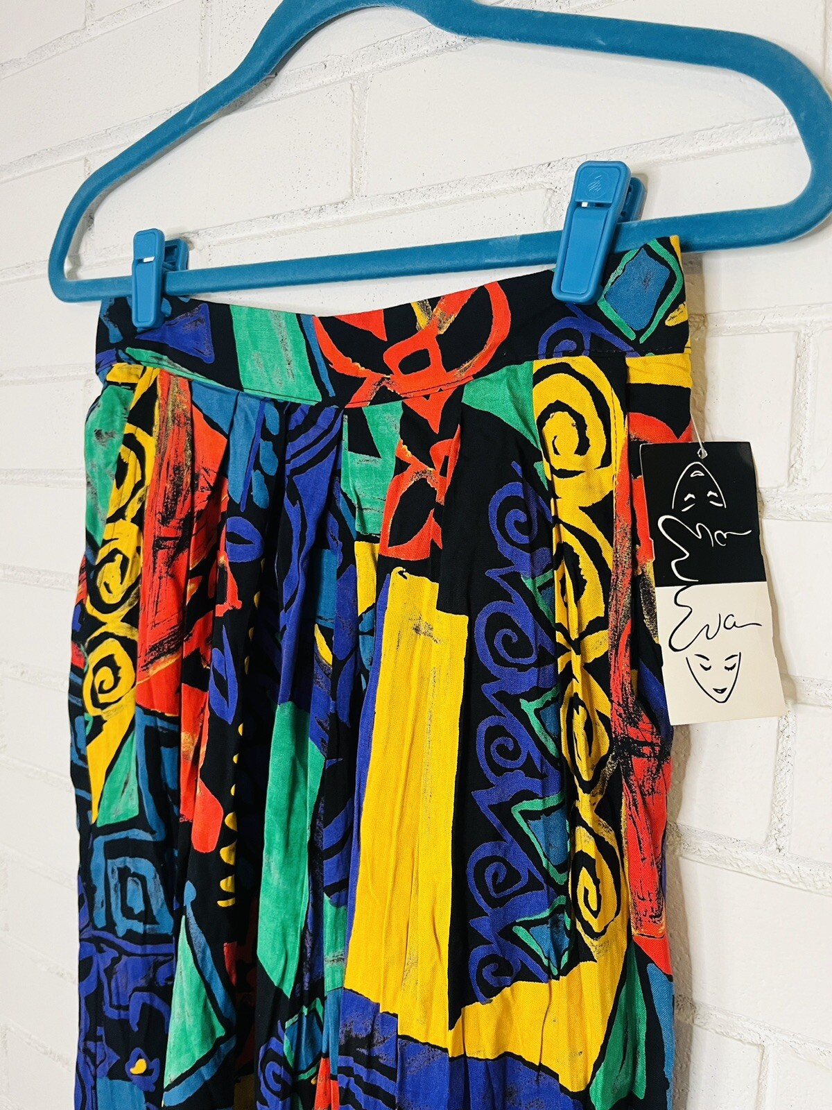 Vintage NOS EVA 80’s Multi Colored Loud Abstract Cropped Pants Gaucho Sz 11-12