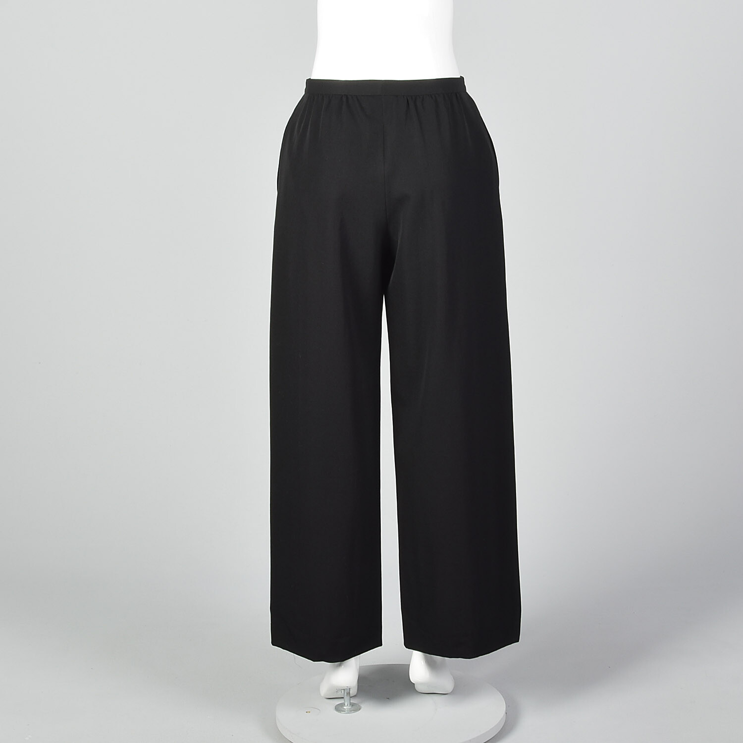 Large Issey Miyake 1990s Wide Leg Pants Black Trousers Vintage Designer 90s Wool