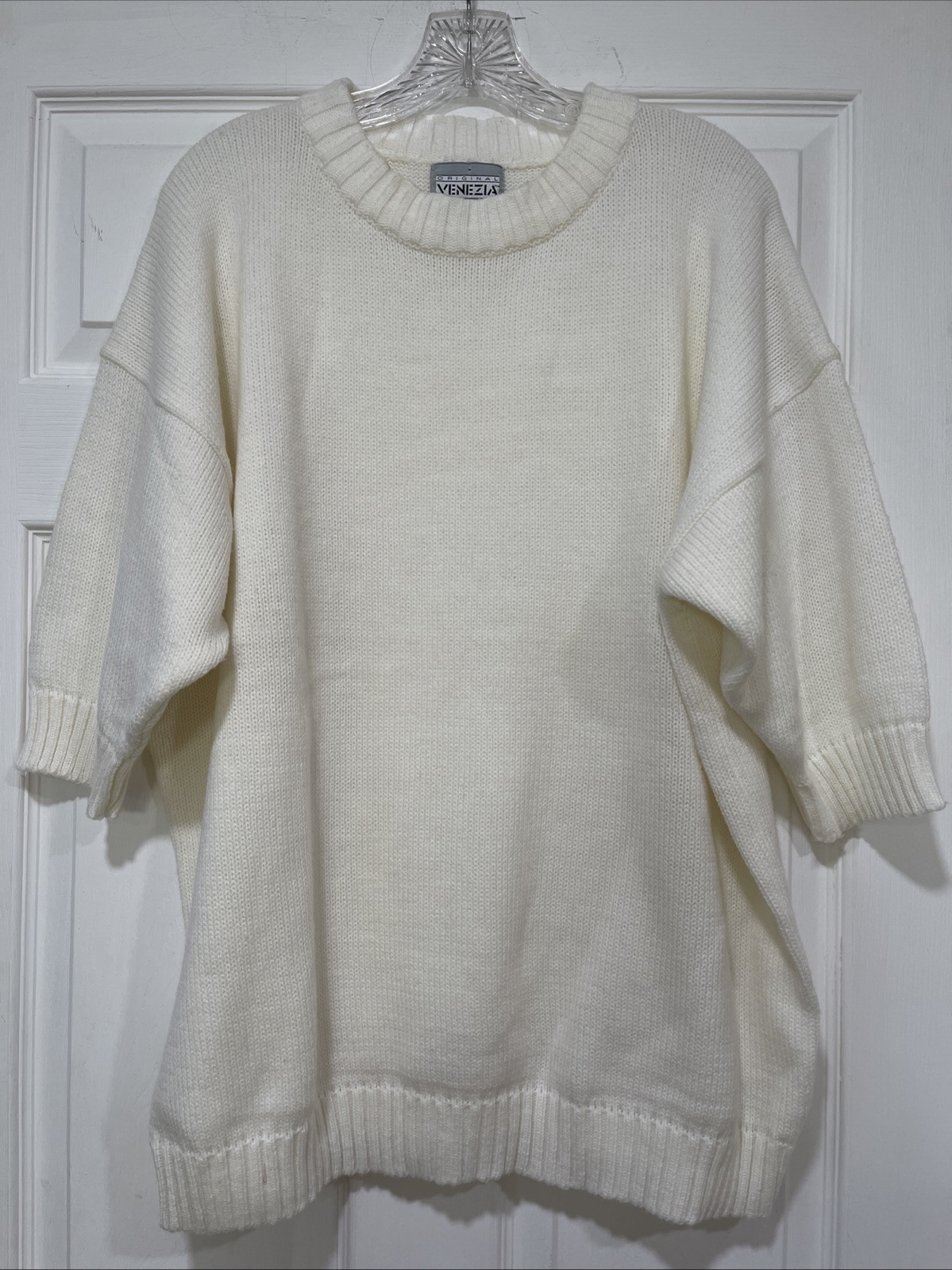 Vtg Venezia Sportswear Off White Women’s Sweater One Sz Fits All Oversized