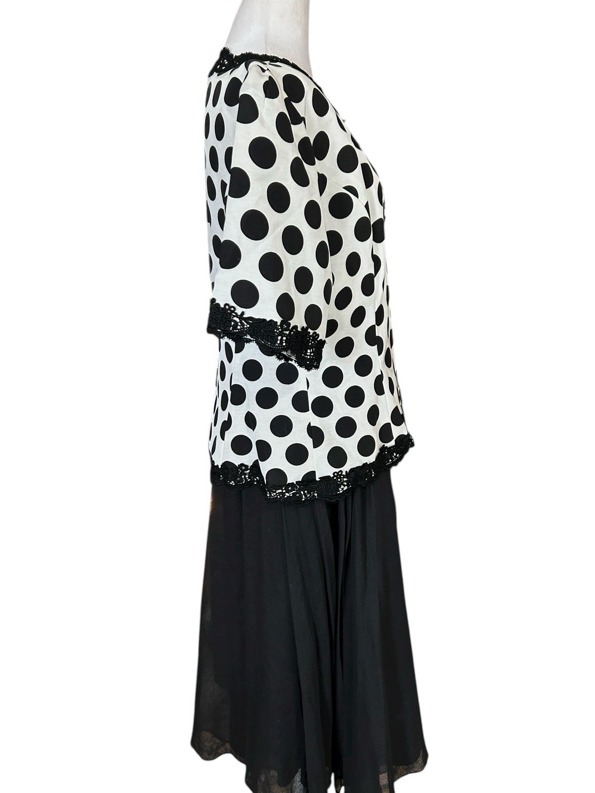 VTG Sameul Scott 2 Pc Skirt and Jacket Polka Dots, Full Skirt Sz14