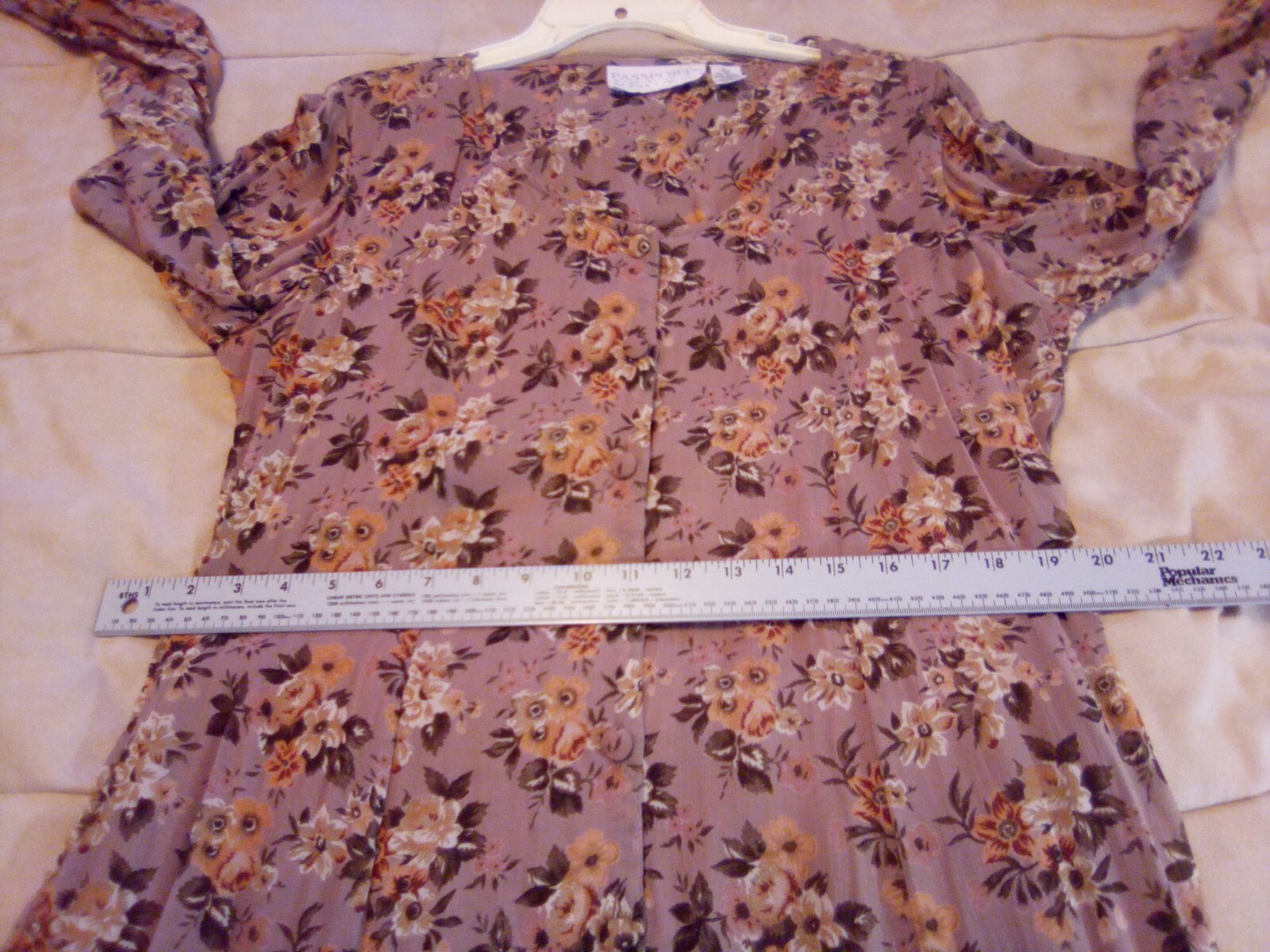 Vintage Passports Pier 1 Imports Long Sleeve Button Down Fit and Flare Dress