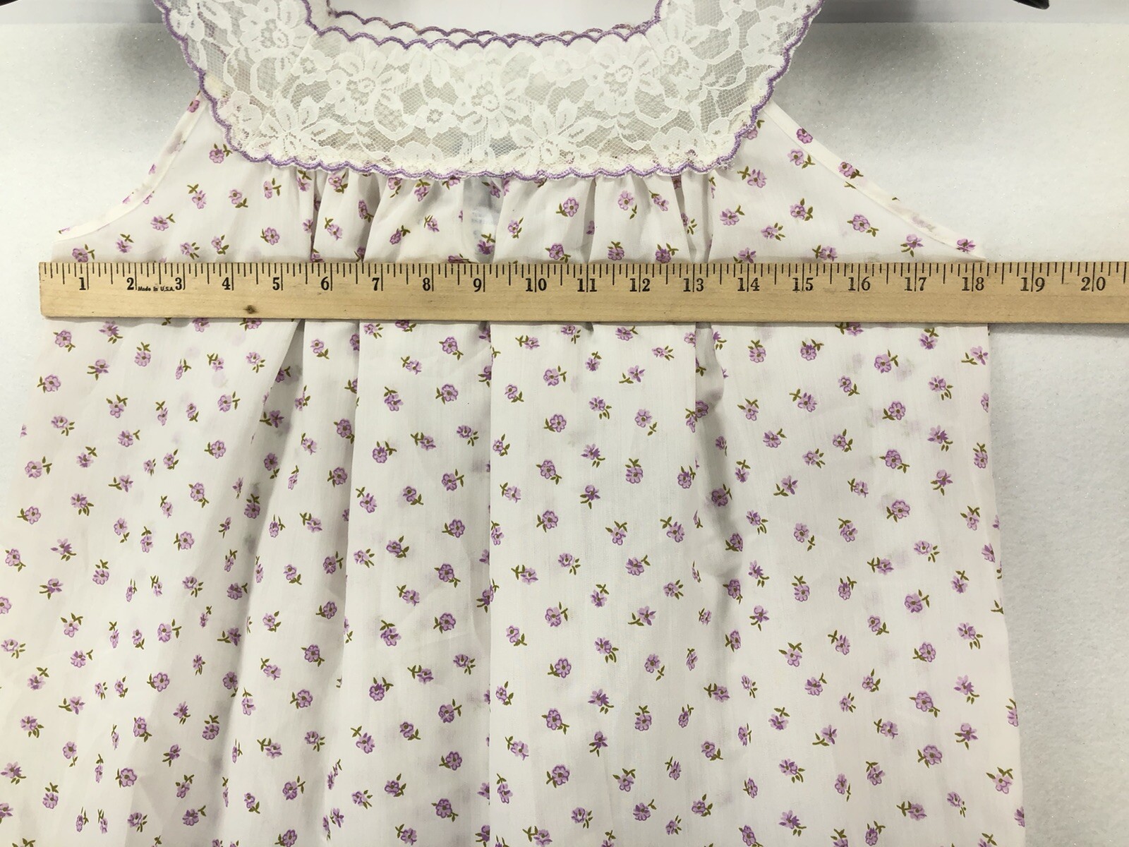Vtg Damea Waltz Gown Nightgown Dress Womens Size S Purple Floral Pattern