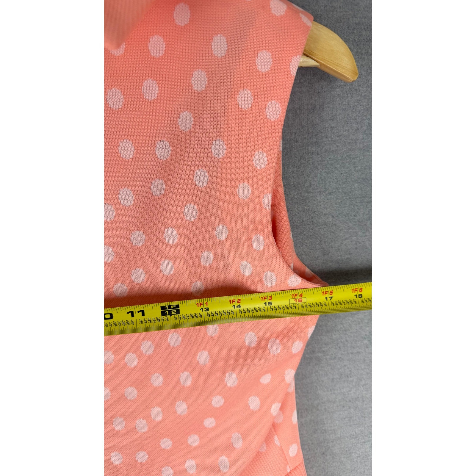 Vintage 1950s 60s Peach Polka Dot Dress and Cardigan Set Retro Mod 2 Piece
