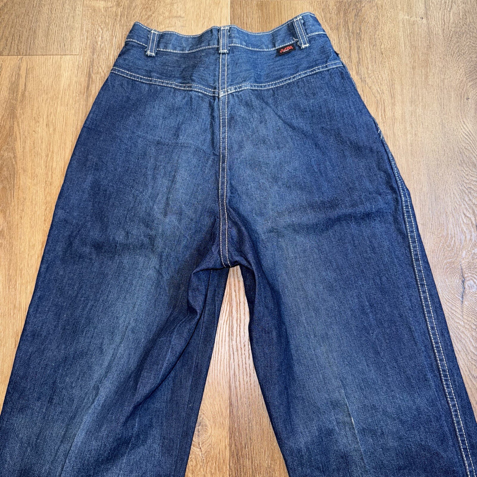 Stuffed Jeans Vintage 70s Denim Blue Jean Mod Hippie USA Womens sz 7 Waist 26 31