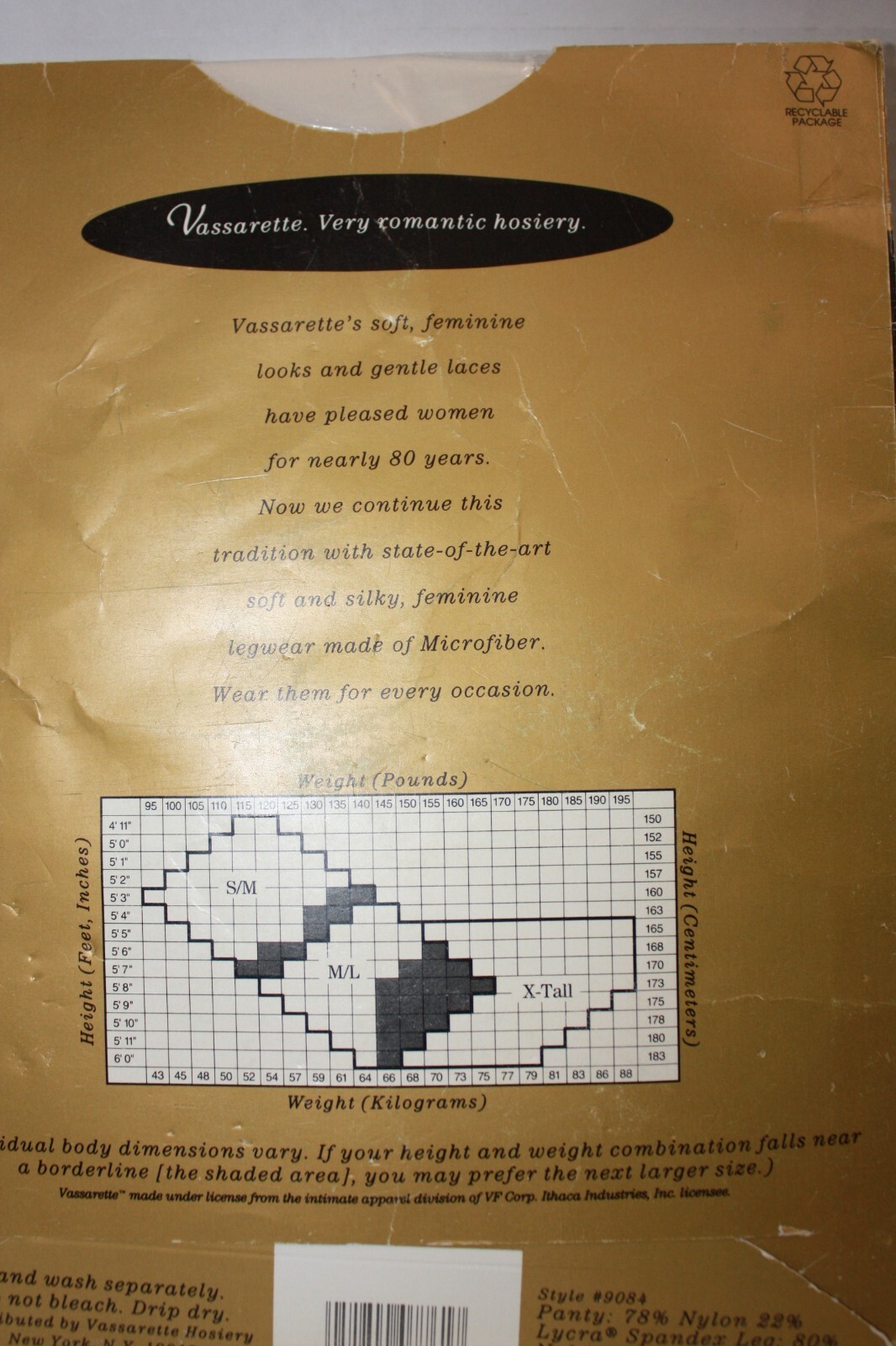 Vassarette Microfiber Opaque Sueded Silk Pantyhose Ivory X-Tall New in Pkg