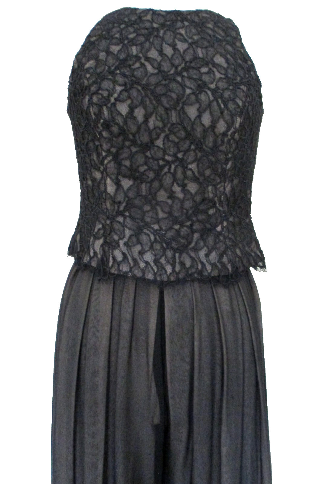 Vintage Carmen Marc Valvo Wide Leg Silk Palazzo Pant Set Lace Top 6 Women