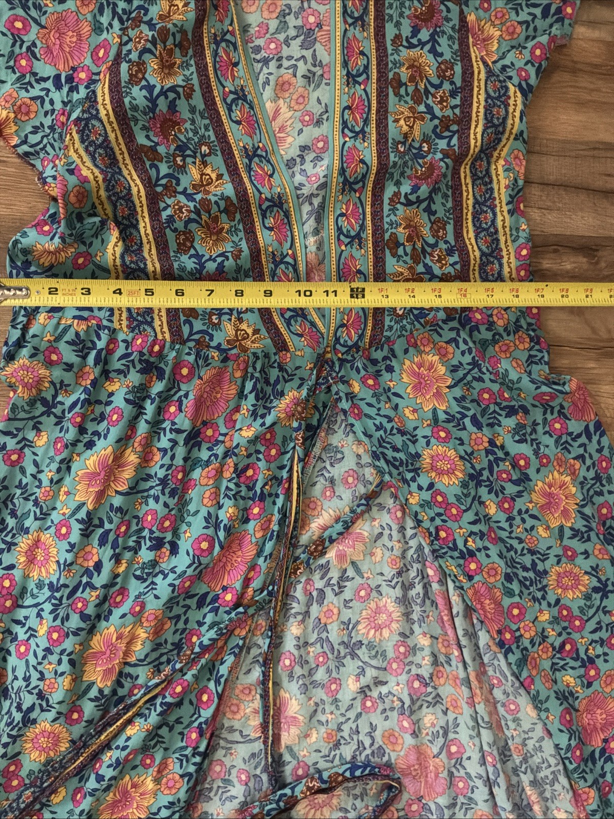 VINTAGE Hippie Women’s Wrap Dress Floral V-Neck Tiered Hemline Boho Size XXL