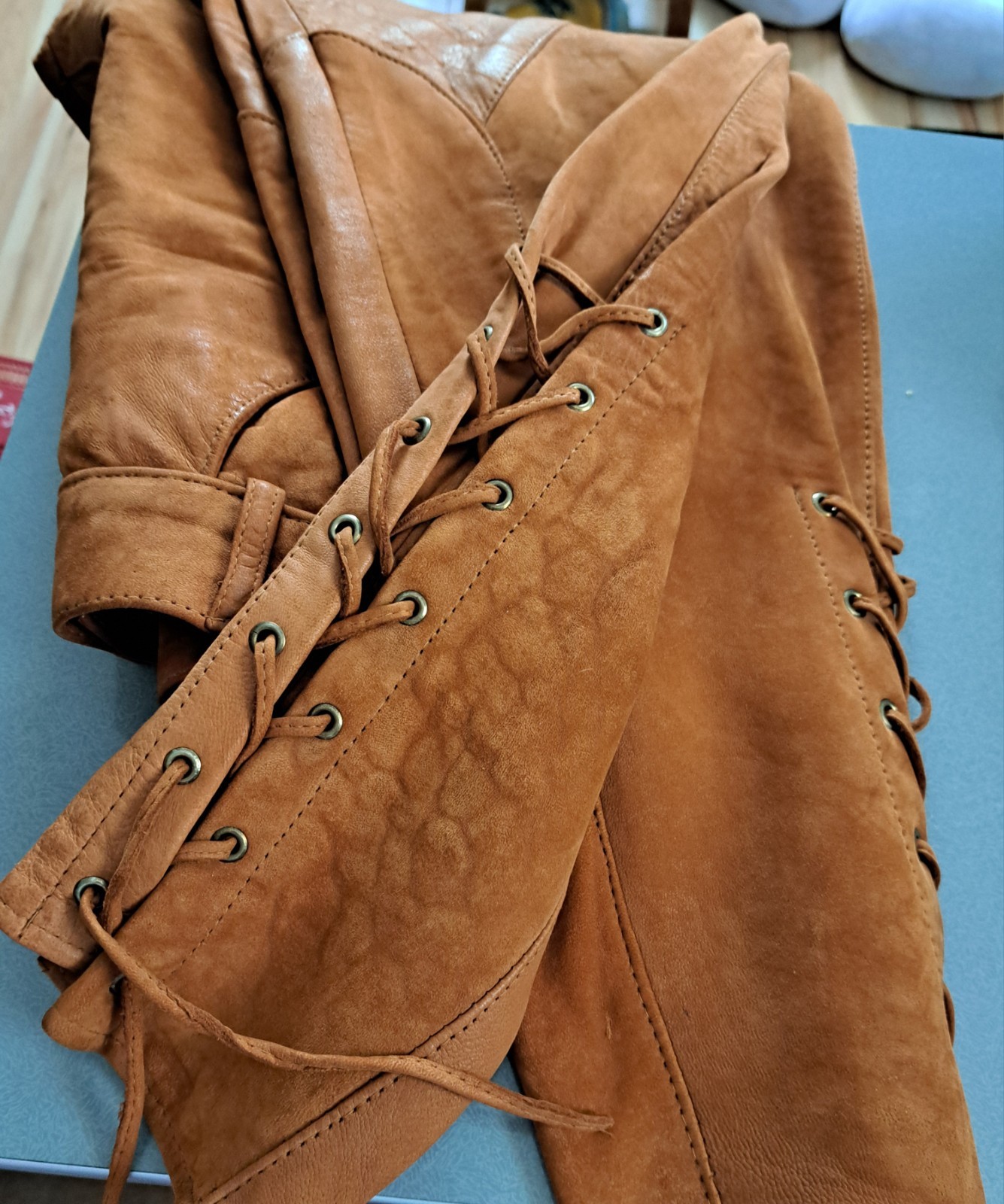 Vintage Leather Suede Motorcycle Equestrian Riding Pants Small made In London UK