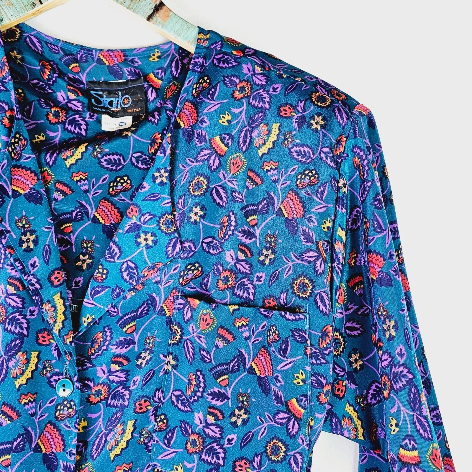 Vtg 1980’s Starlo Women’s Button Front Midi Belted Floral Dress w/ Pockets Sz 12