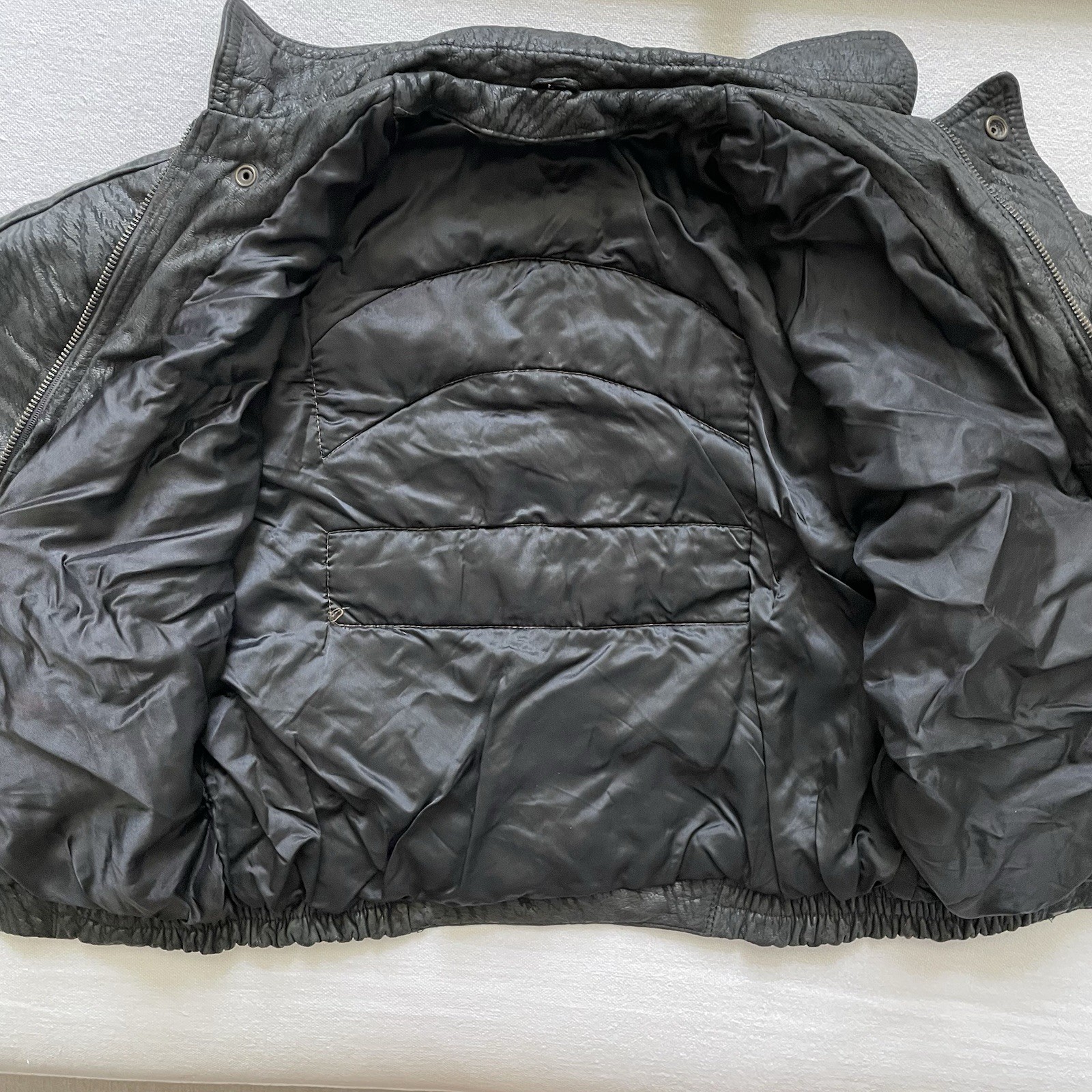 Vintage Oakland Raiders Leather Jacket Womens Medium Black Crop Biker Punk 80s