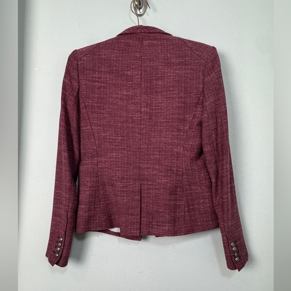 NWT Veronica Beard Wool Blend Farley Dickey Jacket Currant Burgundy Size 2